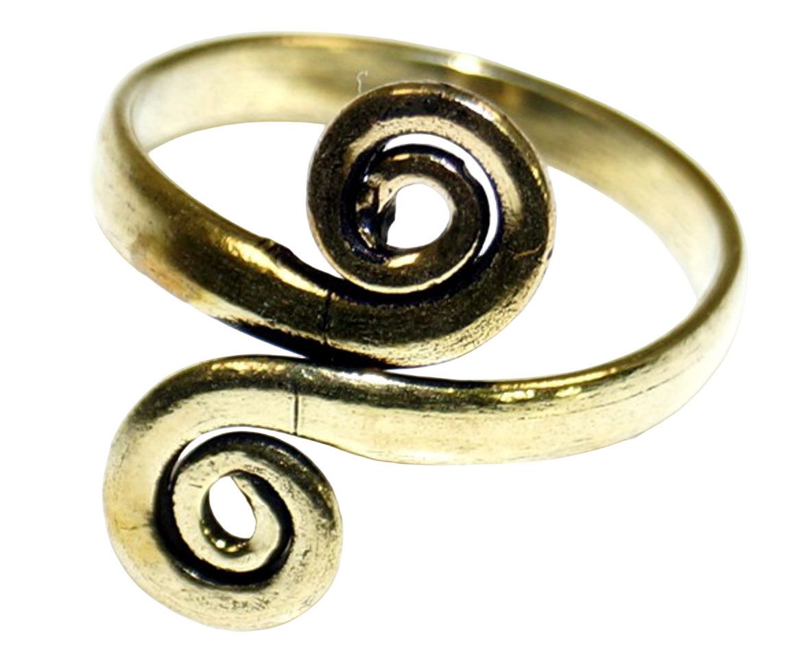 Guru-Shop Zehenring Zehenring aus Messing, Goaschmuck gold,..