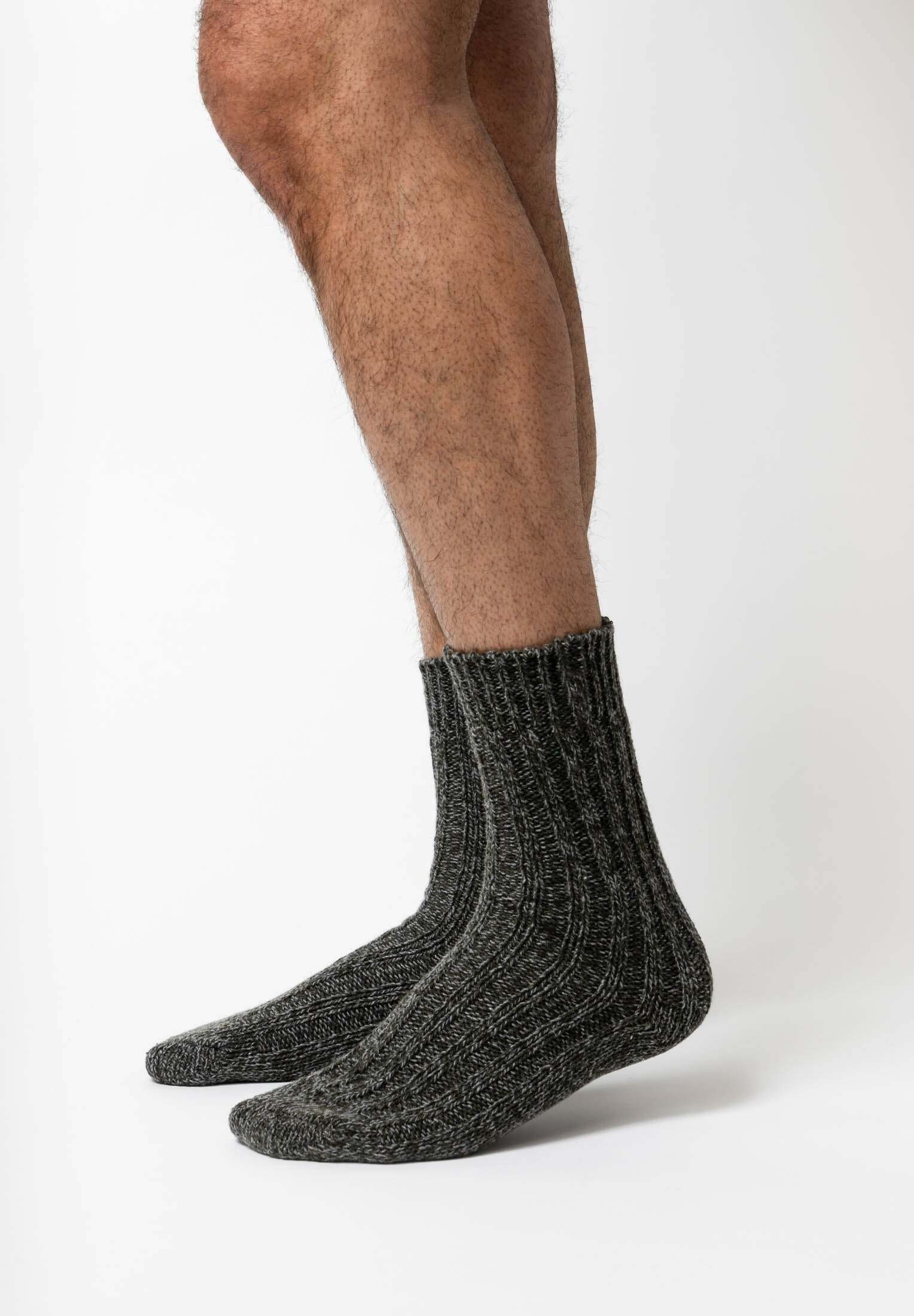 Mix Damen Herren aus Wintersocken warmem Norwegersocken SNOCKS (2-Paar) Material (Olive)