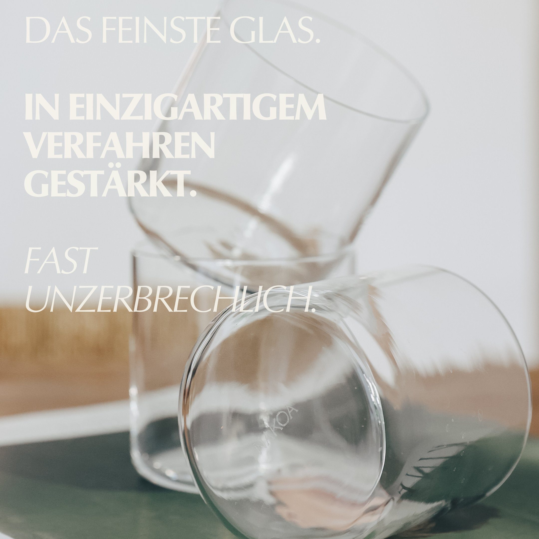 NAKOA Gläser-Set NAKOA Hauchdünne verstärkte Gläser 4er Set, 100% Glas Tumbler, 330ml