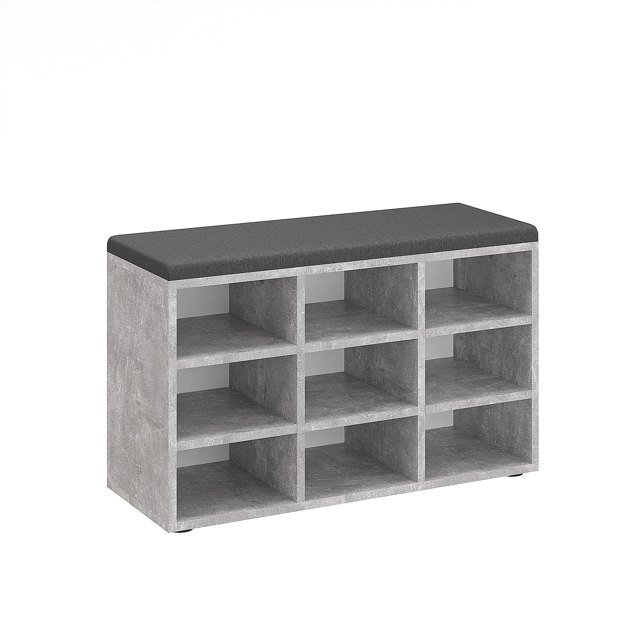 KOMTO Schuhbank Schuhregal mit Sitzfläche Sitzbank mit Stauraum, Sofia 80 x 50 x 30 cm