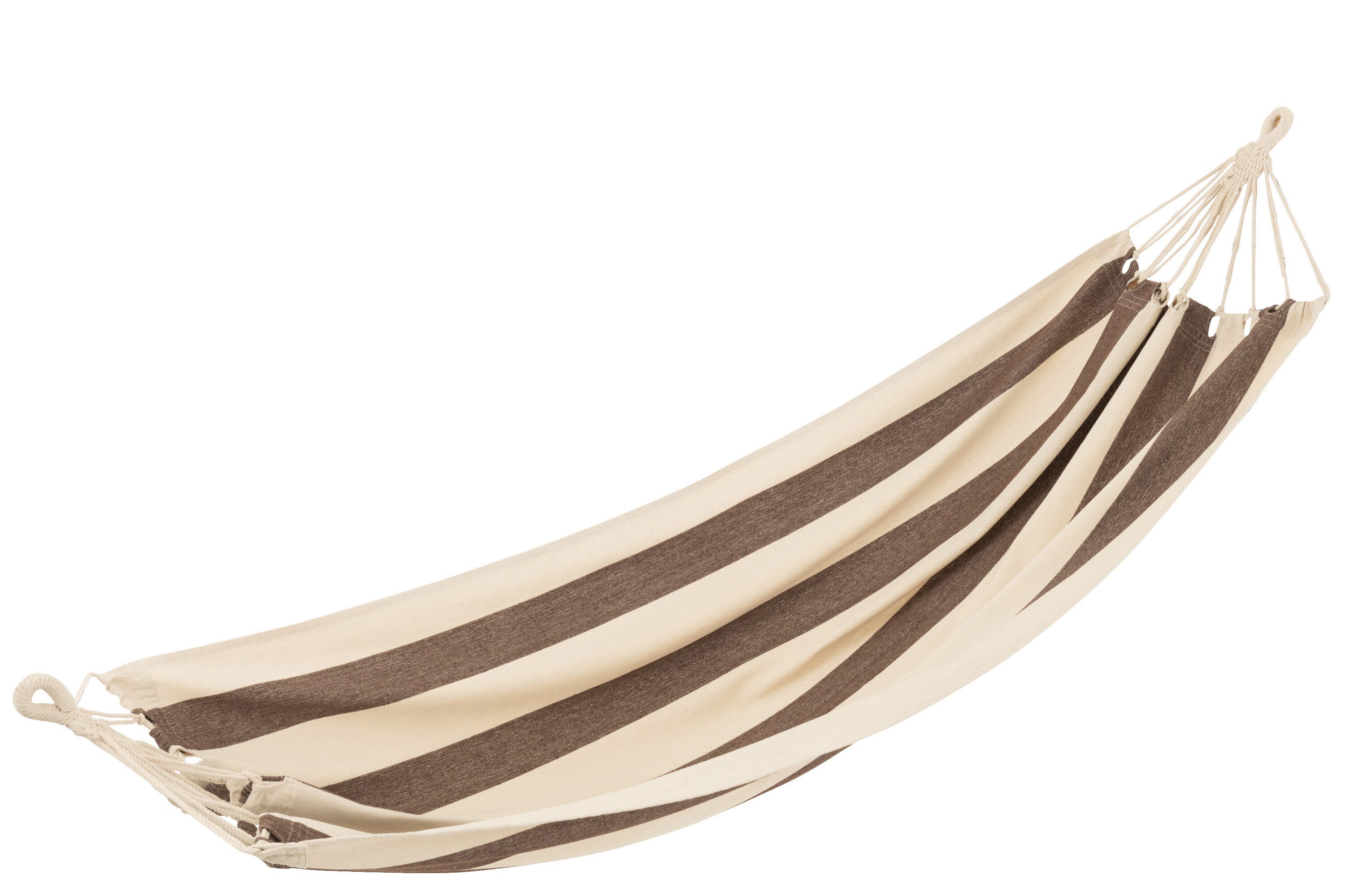 J-line Hängematte Hängematte Grosse Streifen Braun / Ecru, Baumwolle / Polyester