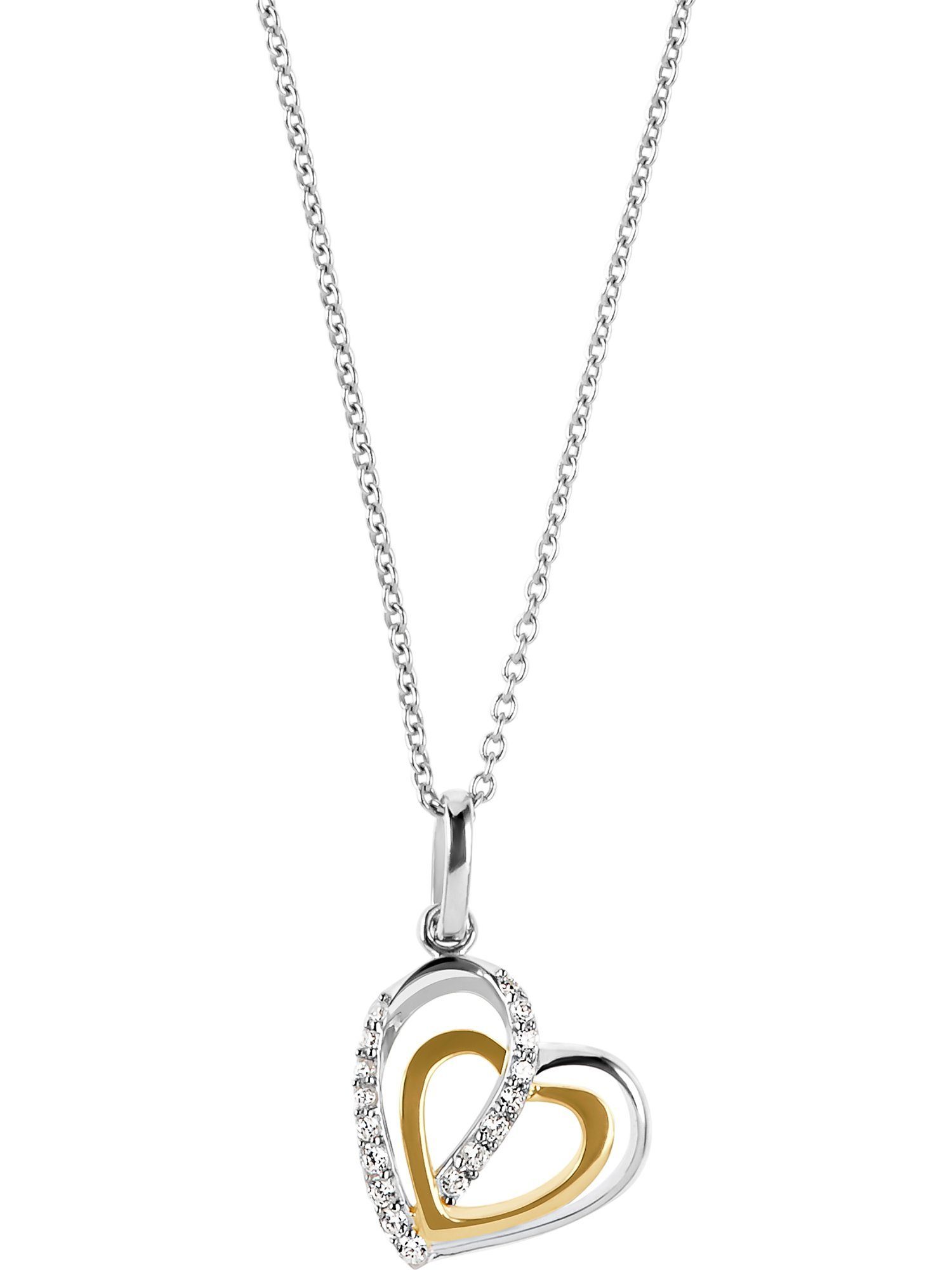 FAVS Collier FAVS Damen-Kette 925er Silber 17 Zirkonia