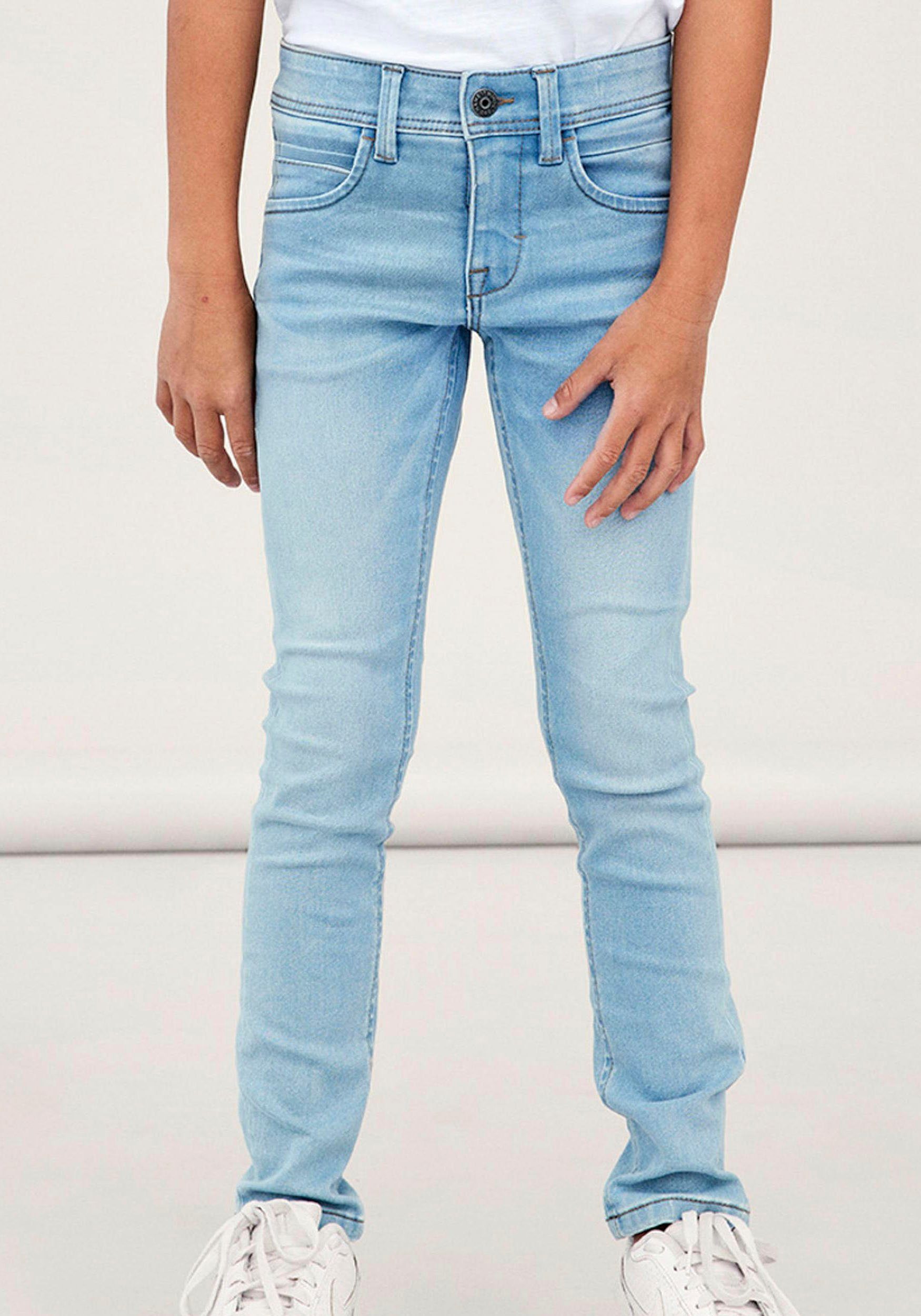 NKMSILAS It in Name DNMTAX Stretch-Jeans Lässige Waschung 5-Pocket-Form authentischer PANT,