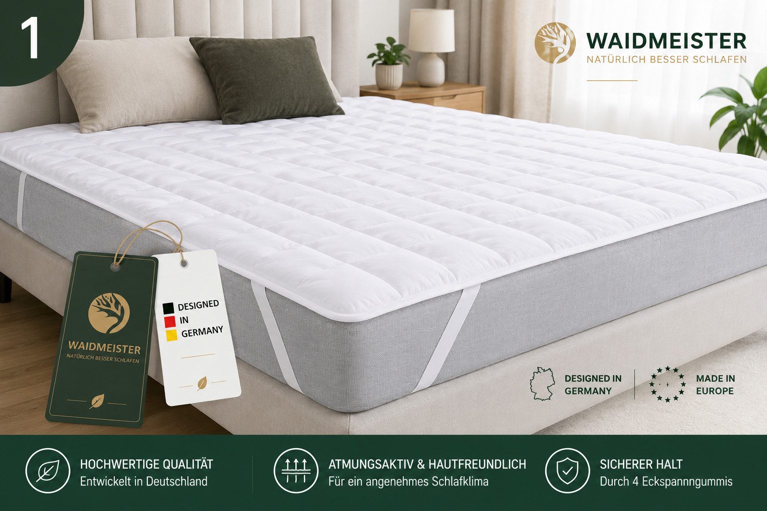 Matratzenauflage Matratzenauflage Comfort aus Mikrofaser DILUMA, Für Boxsprinbetten und alle gängigen Matratzen – Bild 2 von 5