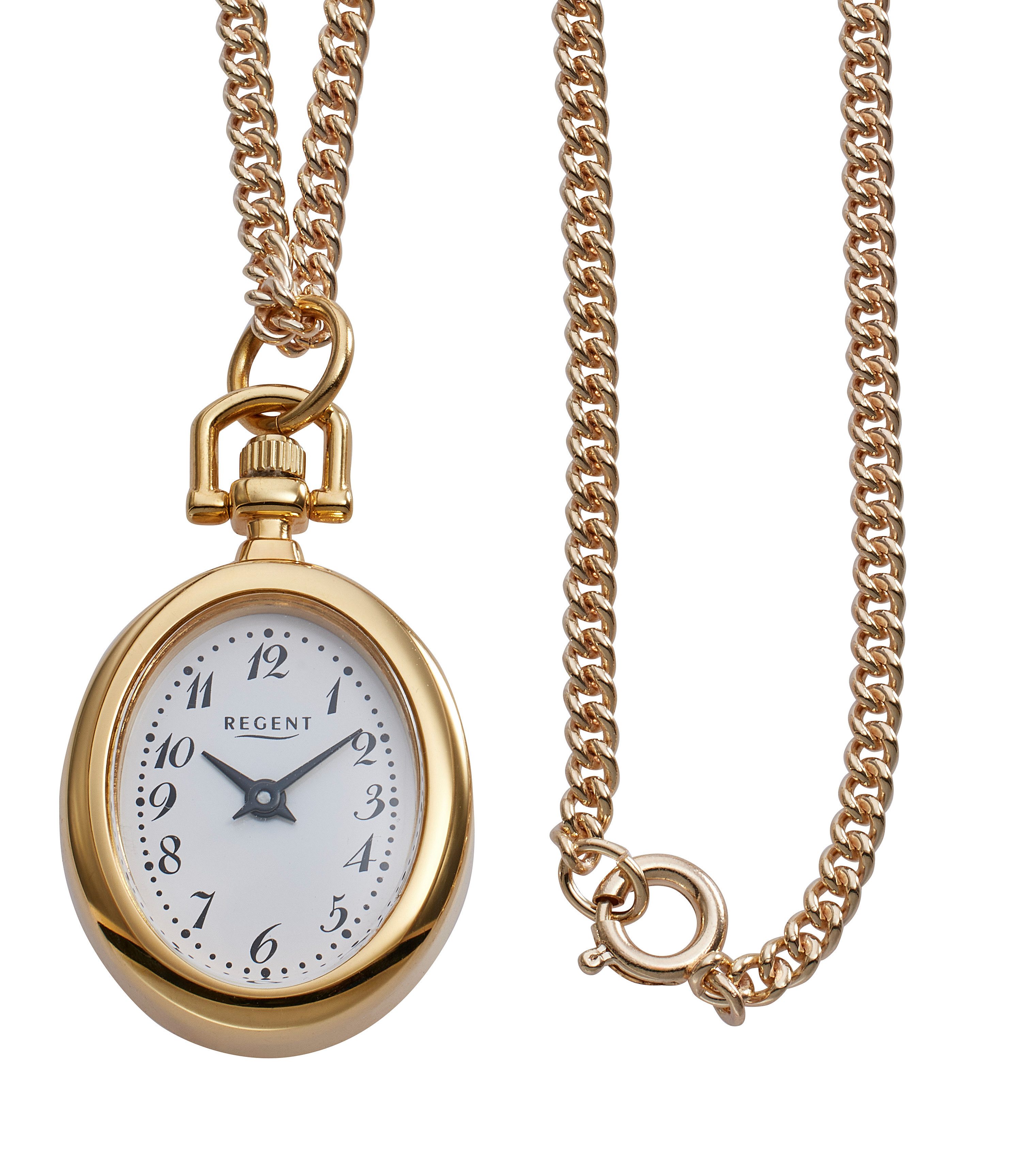 Regent Kettenuhr, (Set, 2-tlg., mit Kette), Damenuhr, Metallgehäuse, Geschenkidee
