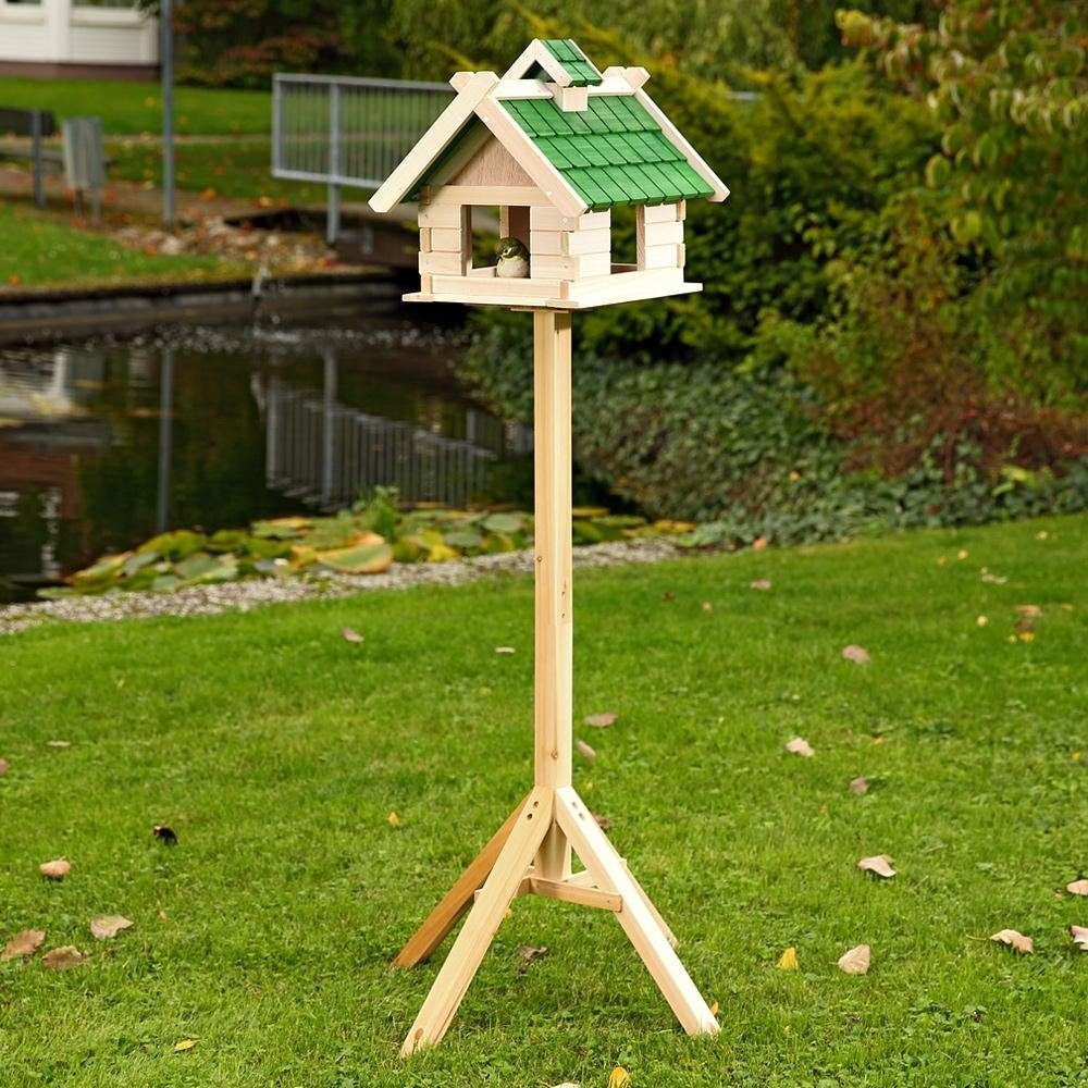 Feel2Home Vogelhaus Vogelhaus Weiß Vogelfutterhaus aus Holz Vogelvilla Vögel Ständer, Liebevolle Handarbeit