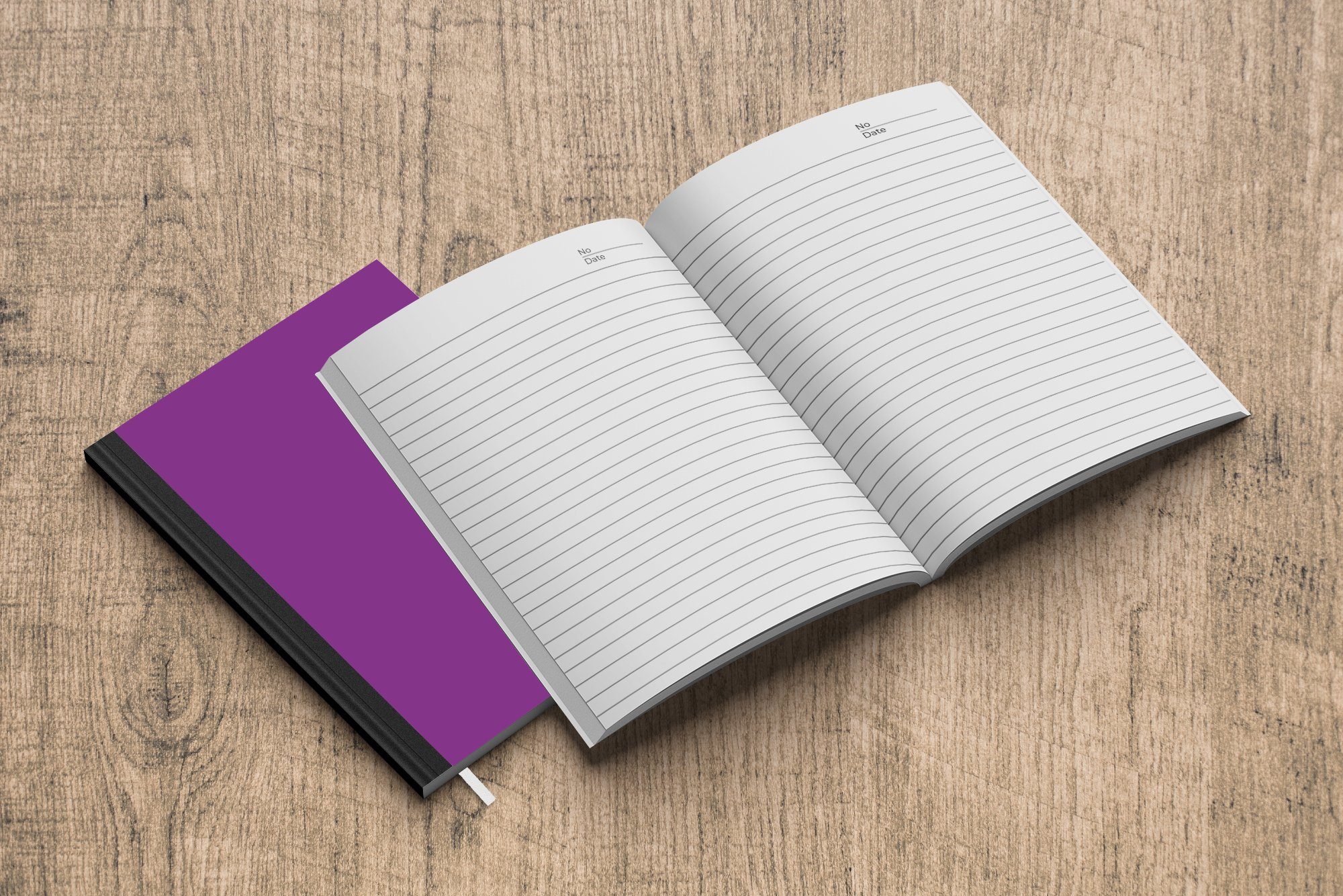 Farben A5, Notizbuch - 98 Seiten, Merkzettel, Notizheft, Tagebuch, Lila Journal, MuchoWow - Unifarben, Haushaltsbuch
