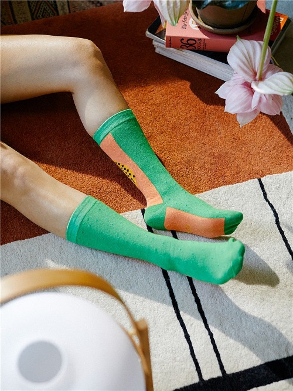 DOIY Socken Frucht Socks Papaya (Box, 1-Paar, Strümpfe geformt als leckere Frucht) Fun Geschenkidee