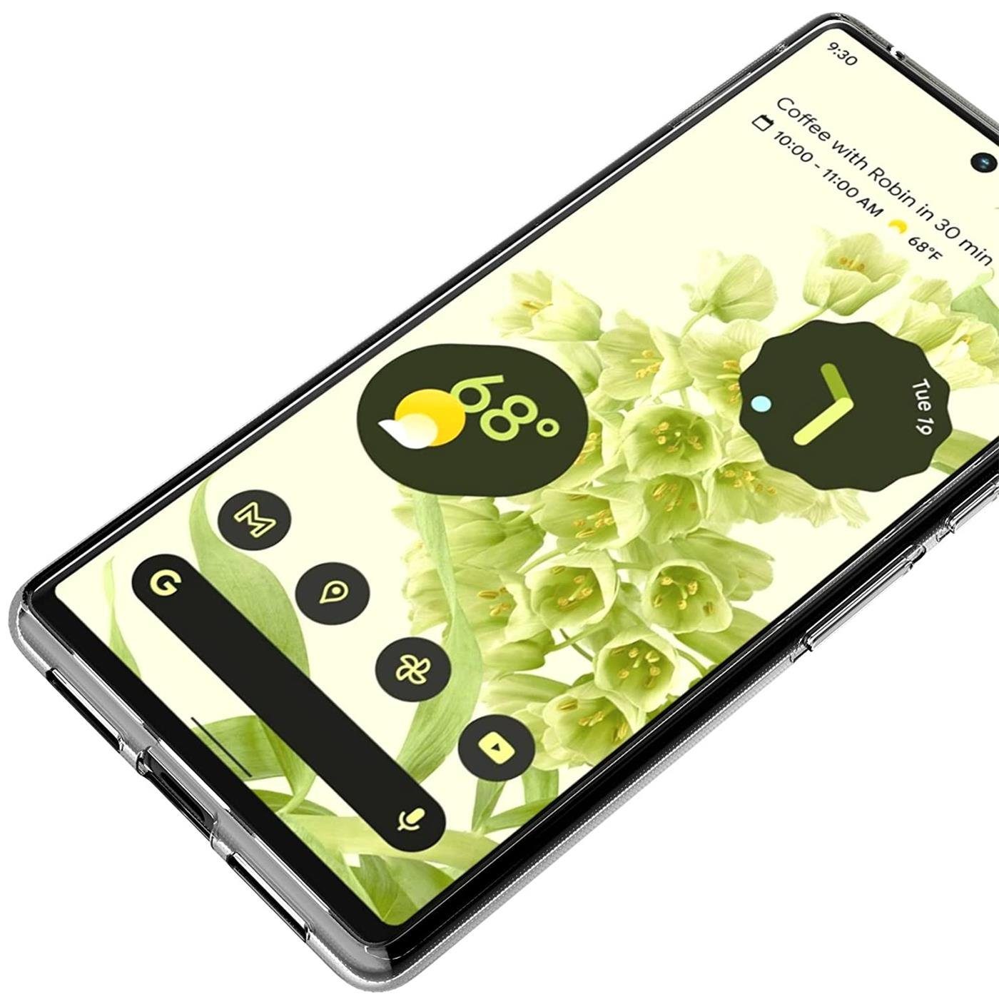 CoolGadget Handyhülle Silikon Handy Hülle Slim für Google Pixel 6 6,4 Zoll, dünne TPU Schutzhülle Case in transparent / durchsichtig
