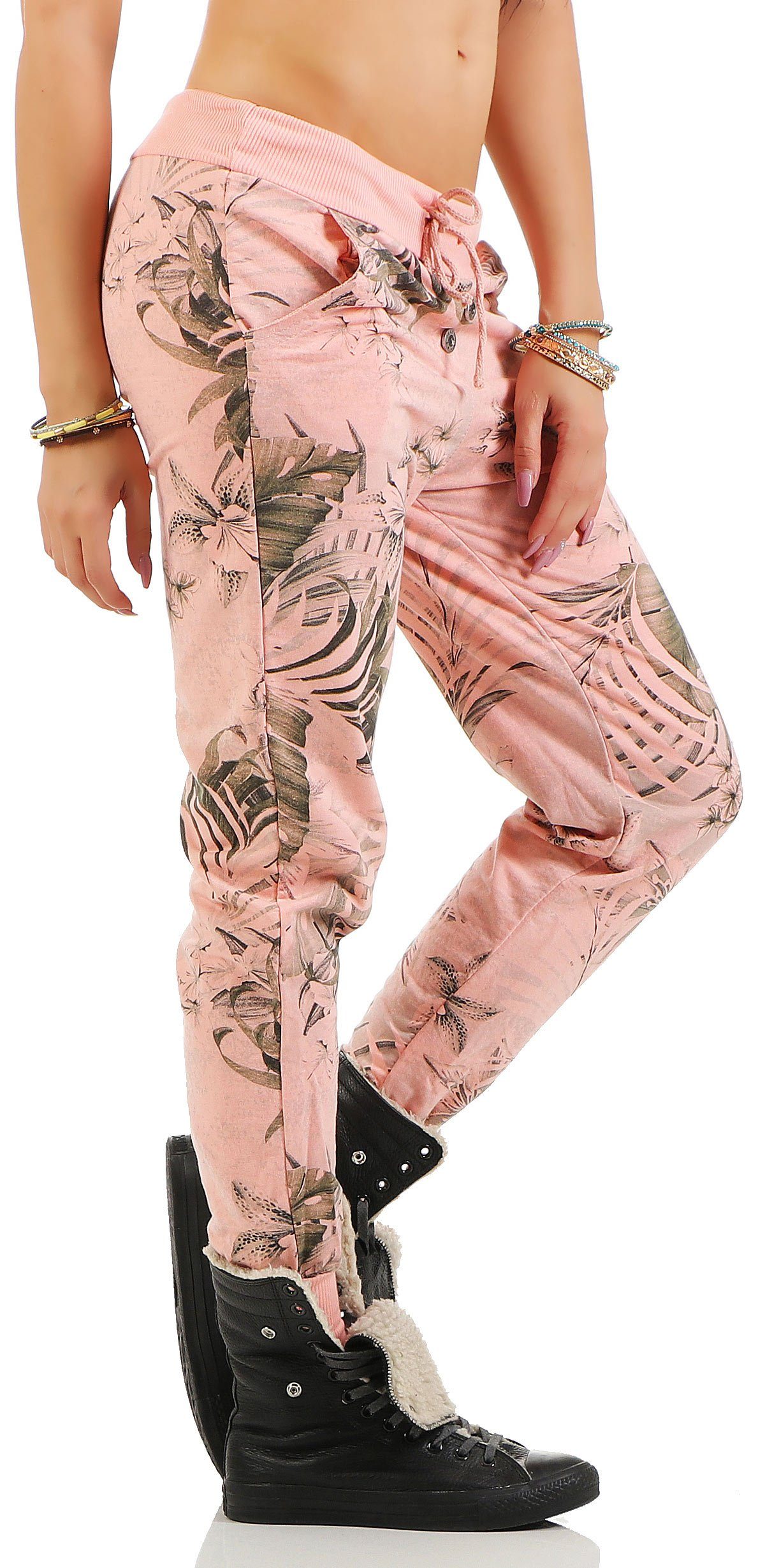 Jungelprint more malito mit rosa Sweatpants Jogginghose than 83728 fashion