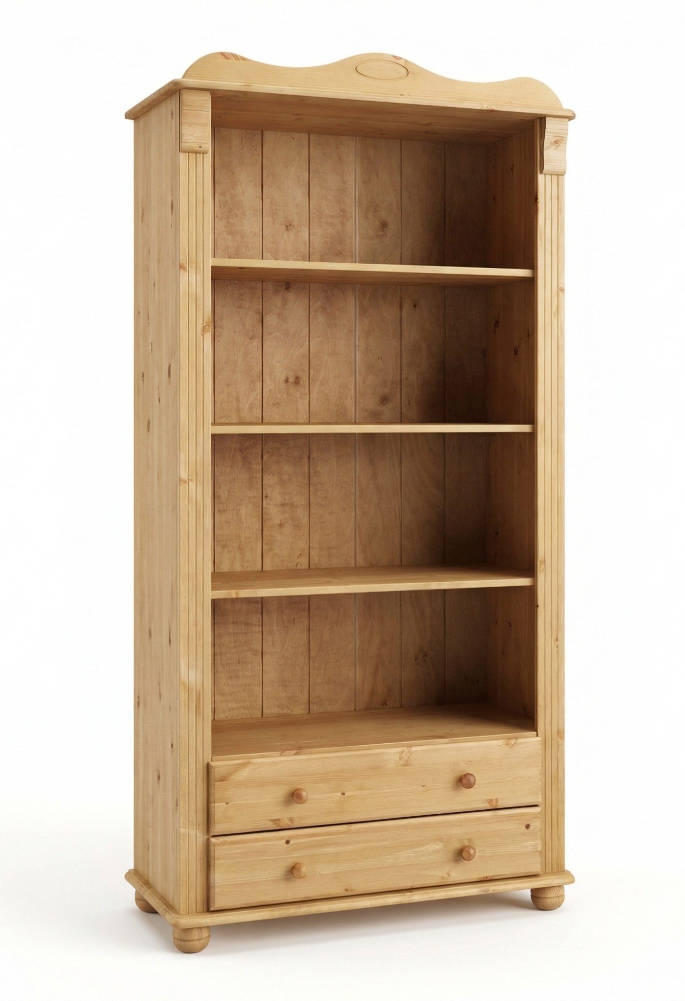 OTTO home Bücherregal Adele, Standregal, Regal, aus massiver Kiefer, Breite 92 cm, mit 2 Schubladen, FSC®