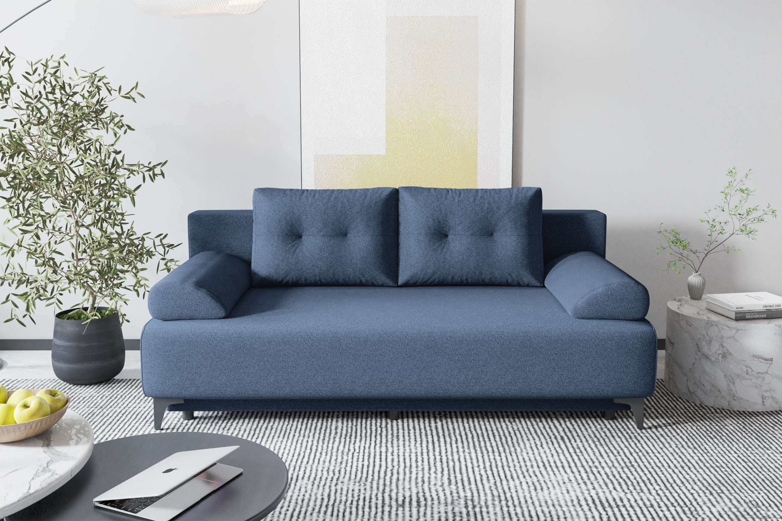 99rooms 3-Sitzer Fiora, Sofa, Inkl. 2 Rückenkissen, 2 Armteilkissen, mit Rundumbezug