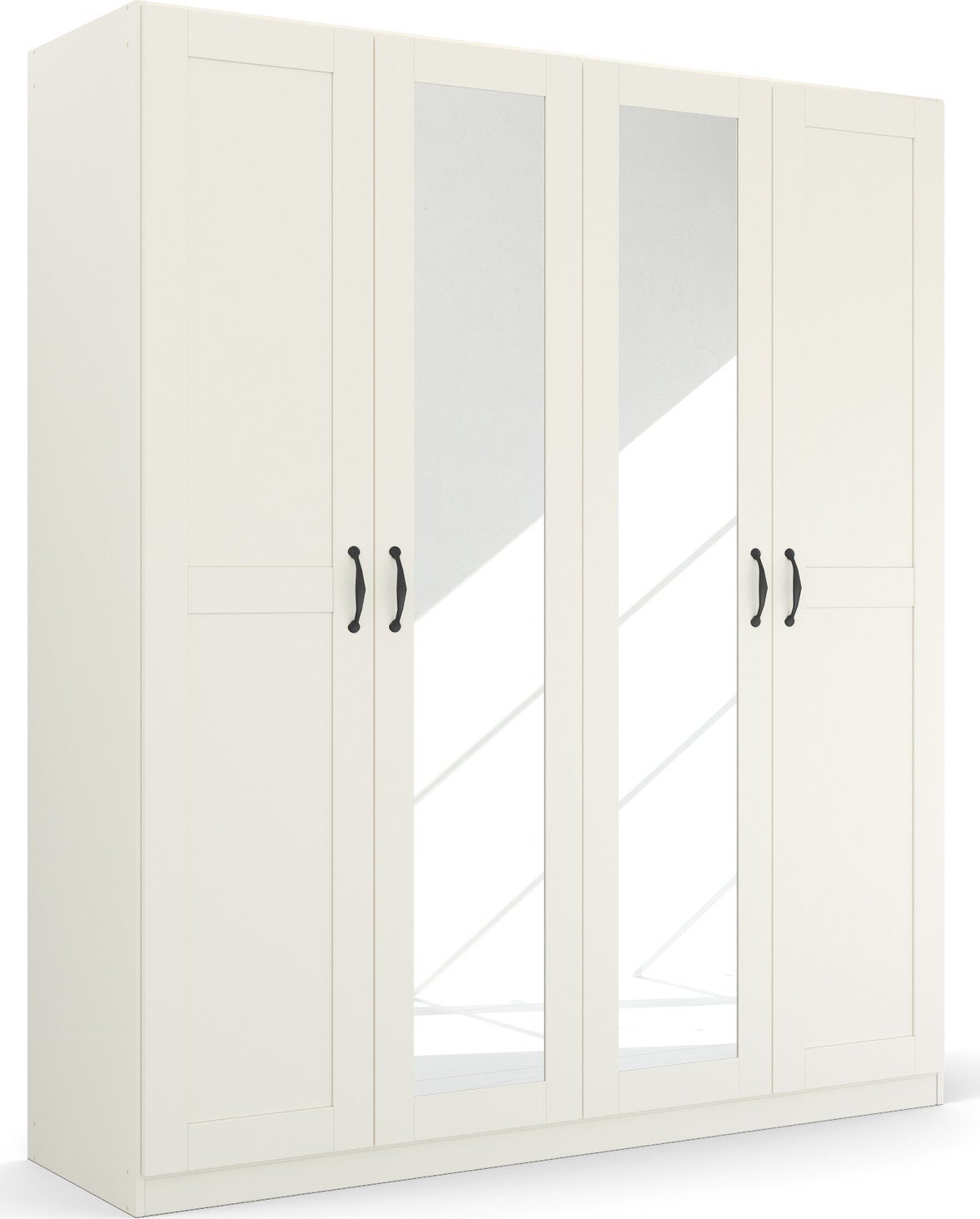 rauch Drehtürenschrank Kleiderschrank Schrank Garderobe Ankleide COTTAGE BY QUADRA SPIN (Breiten: 181/226/271 cm, Höhe 210 cm) in skandinavischem Landhausstil, mit Spiegel