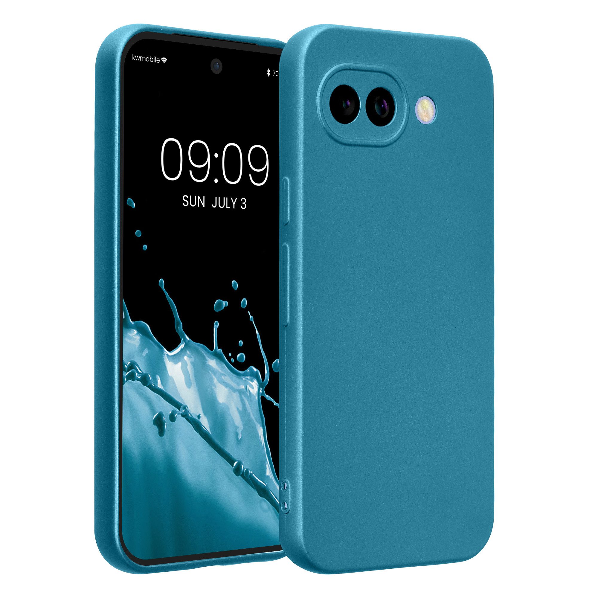 kwmobile Smartphone-Hülle Handyhülle für Google Pixel 10a Hülle, weiche Silikon Case metallisch schimmernd - Schutzhülle Cover