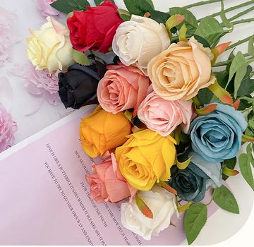 Kunstblumenstrauß Künstliche Rose 10Stück, realistisch und nicht verblassend, ANLÜDE