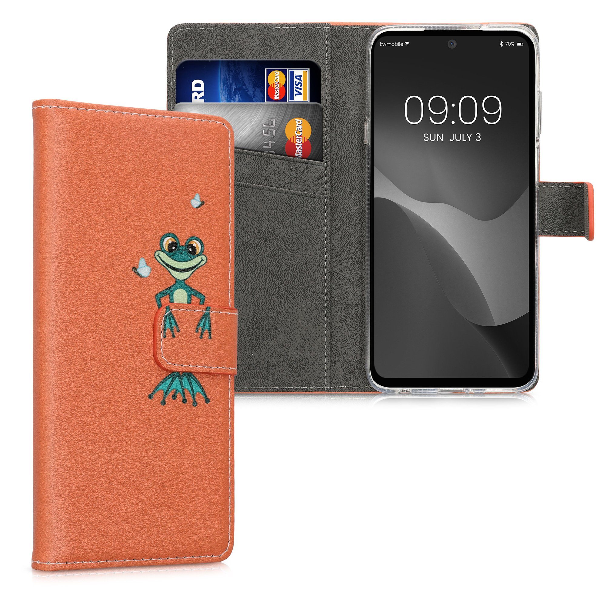 kwmobile Handyhülle Wallet Case für Motorola Edge 20 Lite, Hülle mit Ständer Kartenfächer - Handyhülle