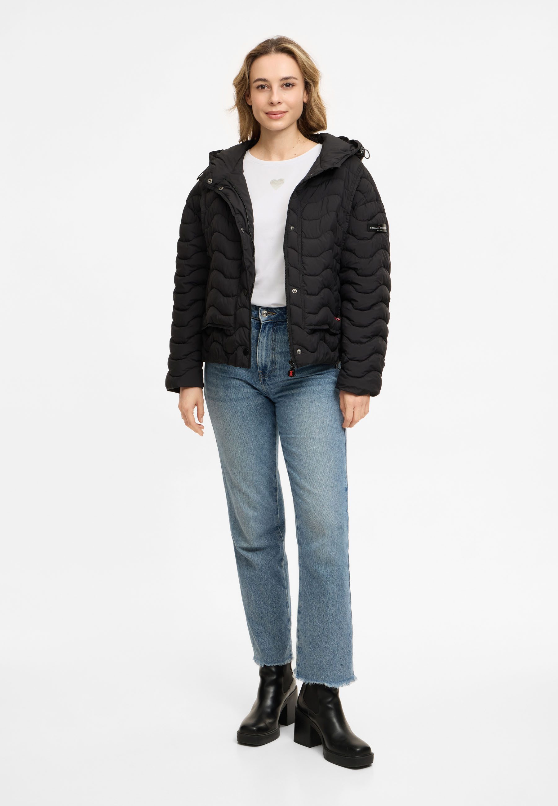 Frieda & Freddies Winterjacke Frieda & Freddies Steppjacke mit Layer-Look und Wellensteppung