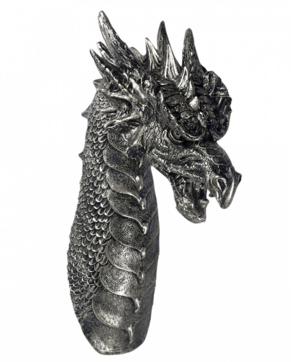 Dekofigur Drachenkopf Dekofigur als Wandrelief 40 cm