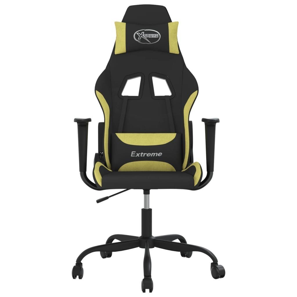 vidaXL Gaming-Stuhl Gaming-Stuhl mit St) | Massagefunktion Stoff Hellgrün Hellgrün Schwarz Hellgrün und (1