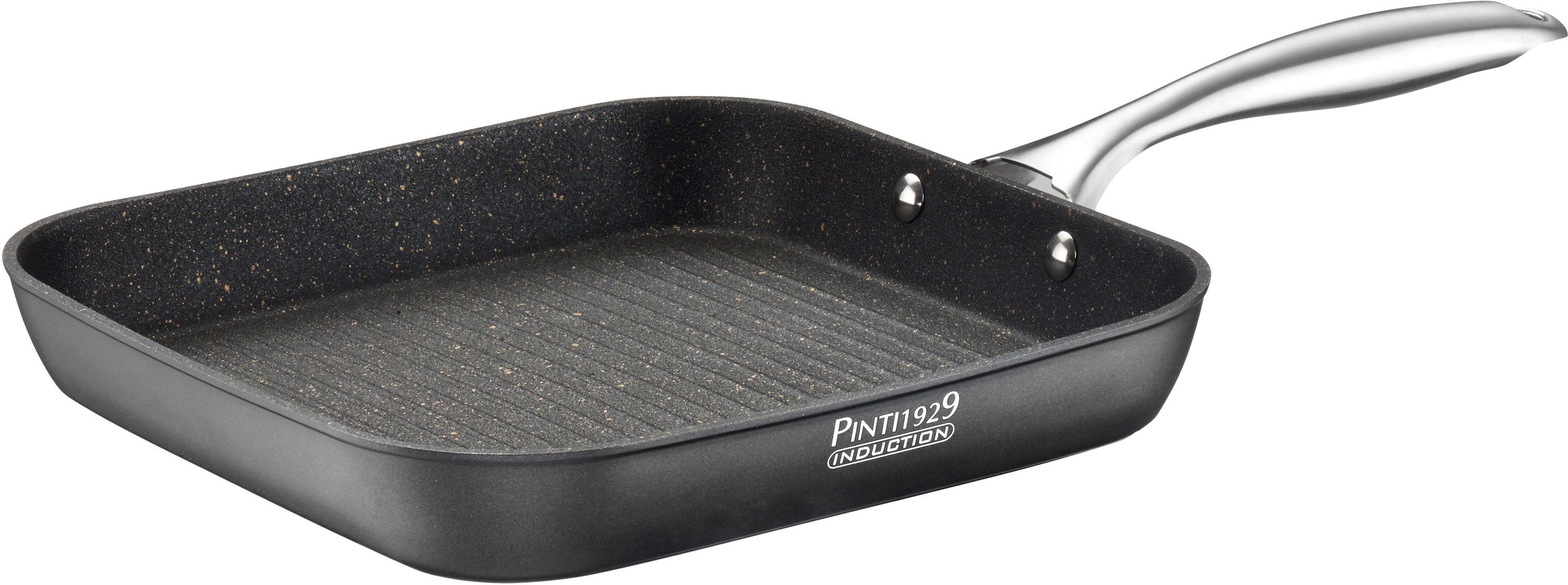 PINTINOX Grillpfanne ST1, Aluminium, 3-lagige Antihaftbeschichtung, Induktionsgeeignet, 26x26 cm