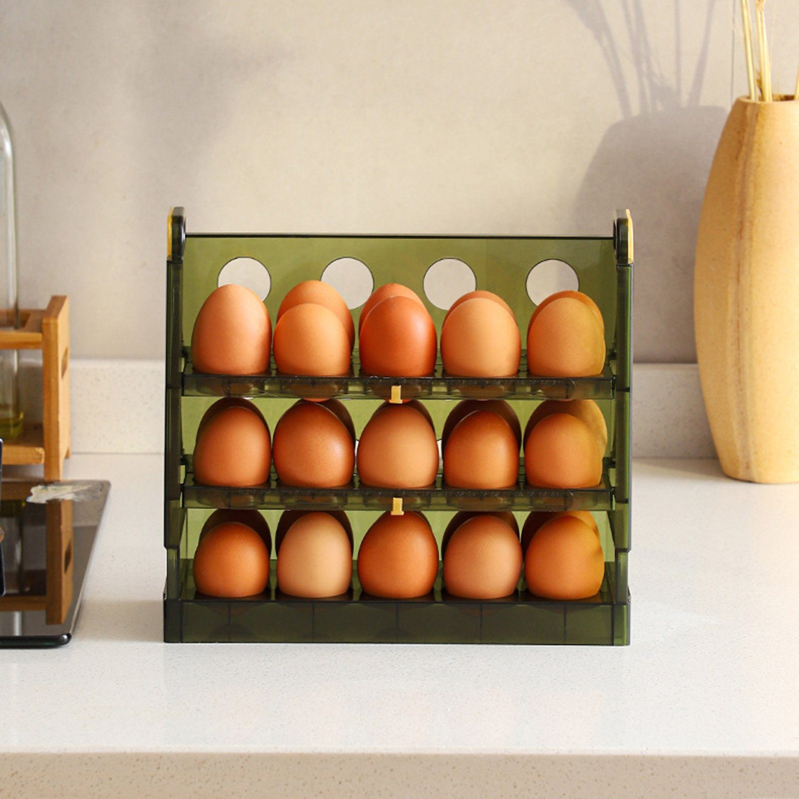für Eier Dreifache Eierbecher / Aufbewahrungsbox aus 30 20/30 Eierbehälter, 20 Geeignet Schicht Rutaqian Eier, Kunststoff kleine für