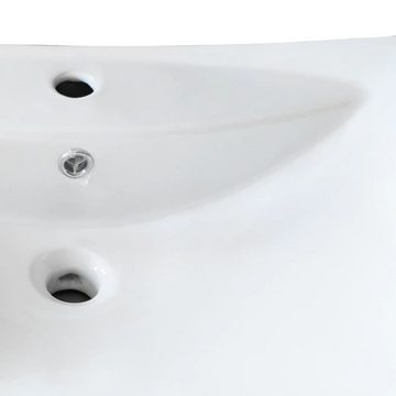 vidaXL Waschbecken Luxuriöses Keramik-Waschbecken rechteckig mit Überlauf und Hahnloch