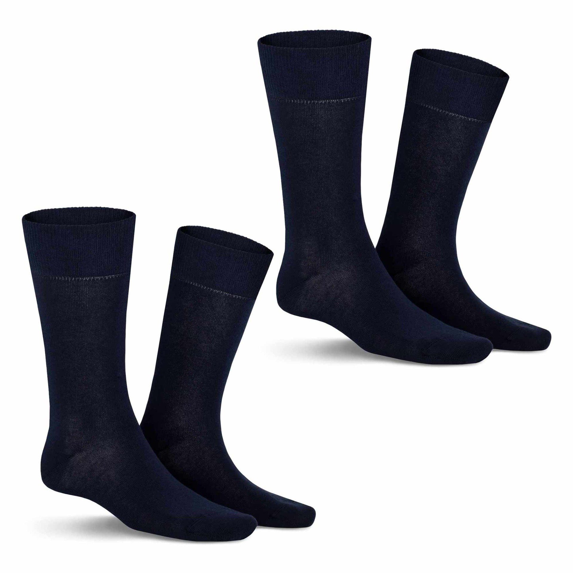(2-Paar) COMFORT im mit hohem 2-PACK KUNERT Socken Doppelpack 8020 Navy Baumwoll-Anteil Basicsocken COTTON Herren