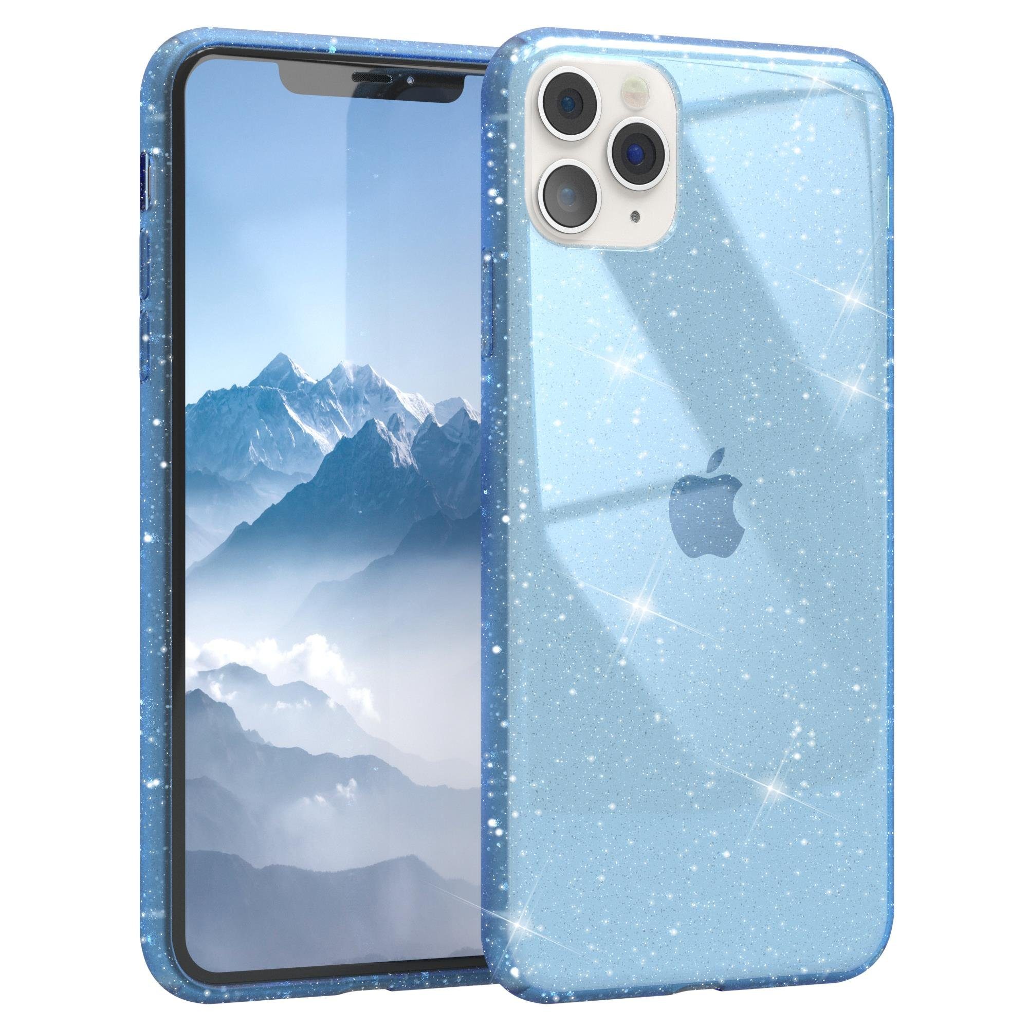 EAZY CASE Handyhülle Glitter Case für Apple iPhone 11 Pro Max 6,5 Zoll, Silikonhülle Etui Silikon Schutzhülle Glitzereffekt Phone Case Blau