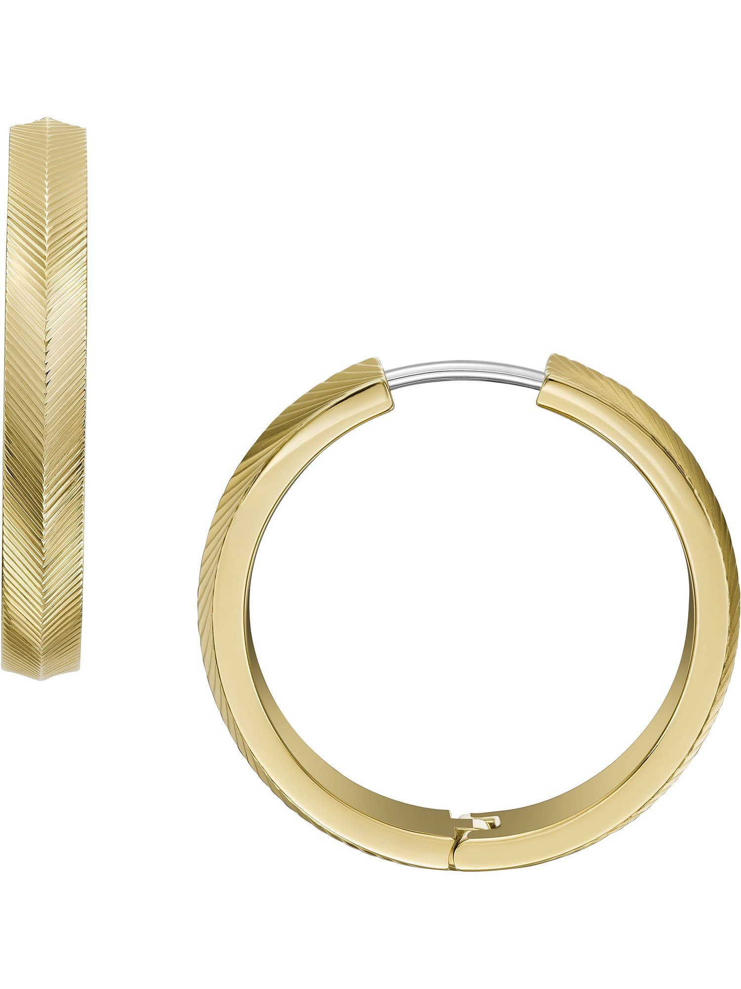 Fossil Paar Серьги-кольца Fossil Damen-Creolen Edelstahl (Paar), HARLOW