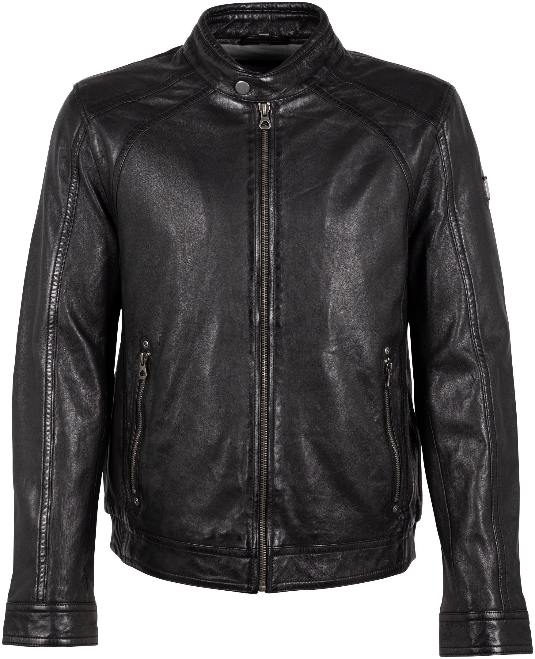 Mauritius Lederjacke GMBreston mit Reißverschluss, Stehkragen, günstig online kaufen