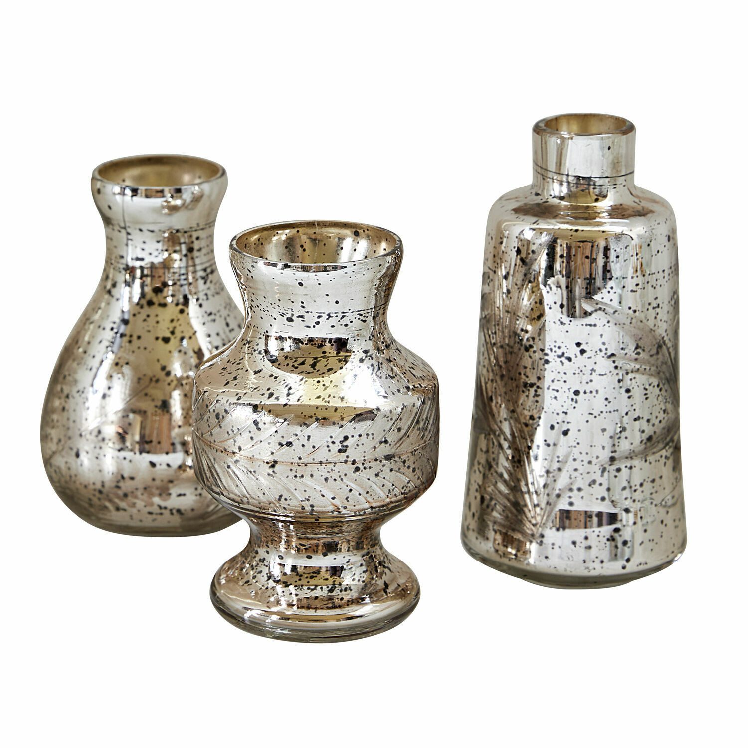 Mirabeau Tischvase Vase 3er Set Briolique antikchampagner