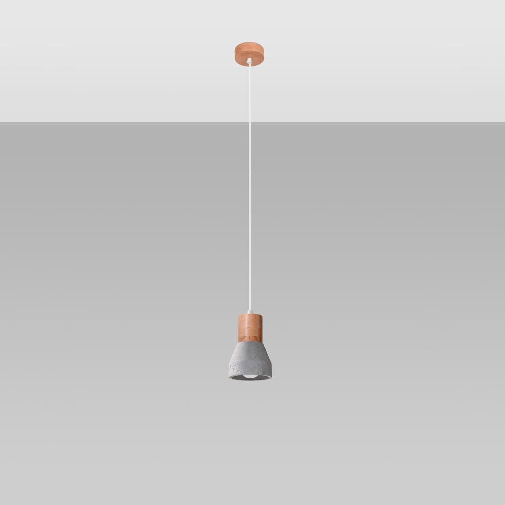 famlights Pendelleuchte famlights, Pendelleuchte Pixie in Grau und Natur-hell E27