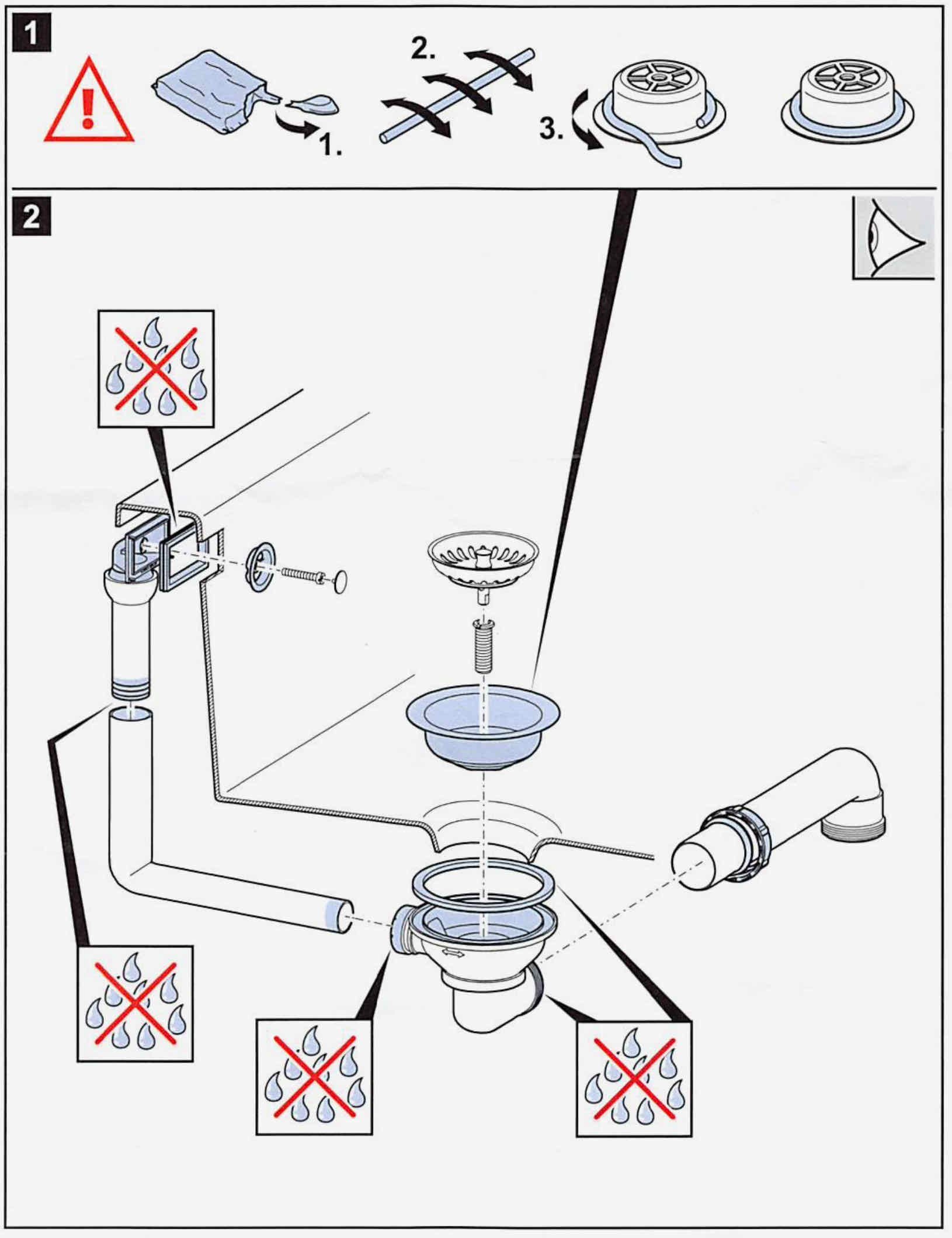 Villeroy & Boch Einbauspüle Villeroy & Boch Profi Ablaufgarnitur Handbetätigung Condor 45