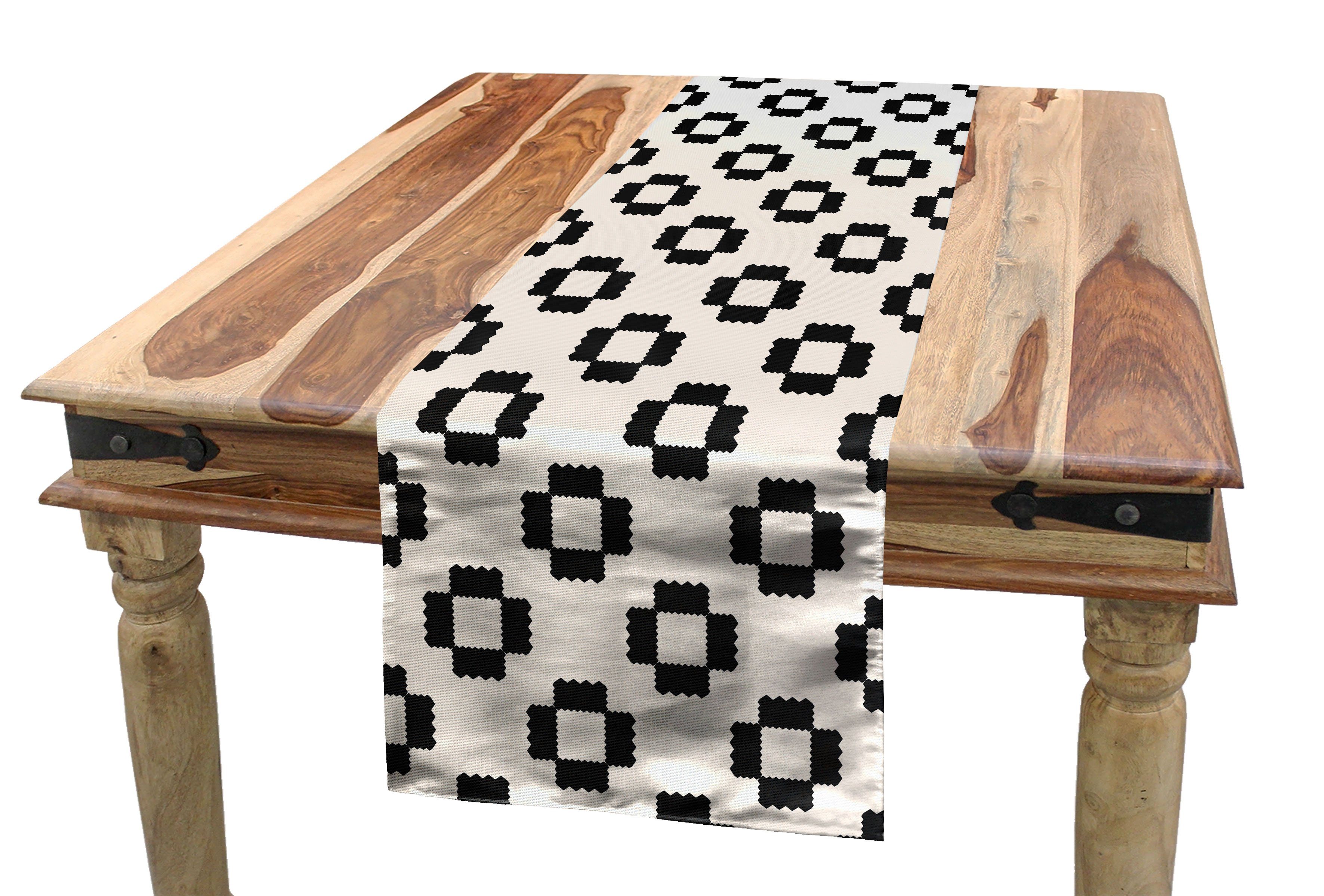 Shapes Modern Tischläufer Dekorativer Tischläufer, Kontinuierliche Küche Jagged Rechteckiger Abakuhaus Esszimmer