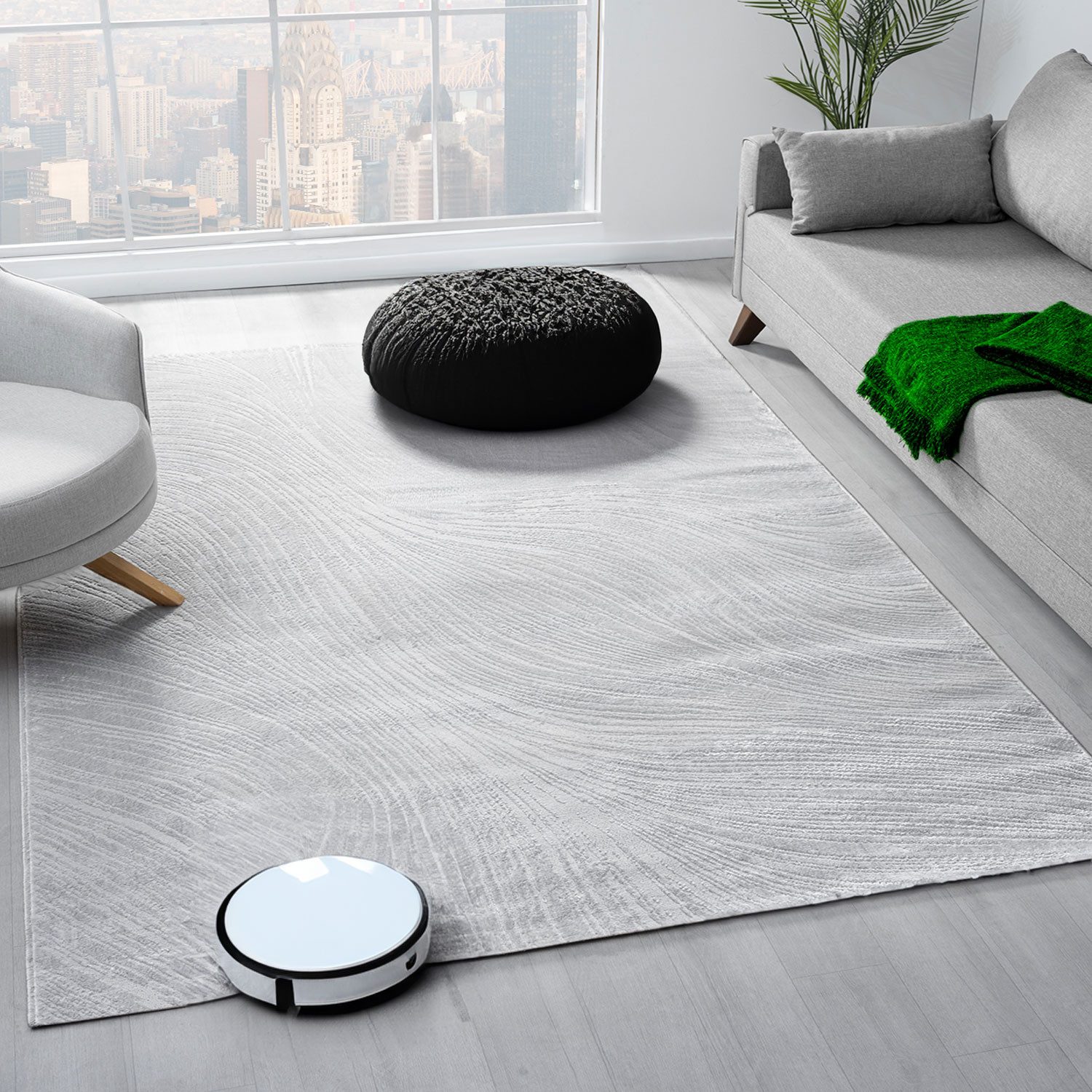 Vimoda Teppich Boho Design Unifarbe Hoch-Tief-Effekt, Rechteckig, Höhe: 6 m günstig online kaufen