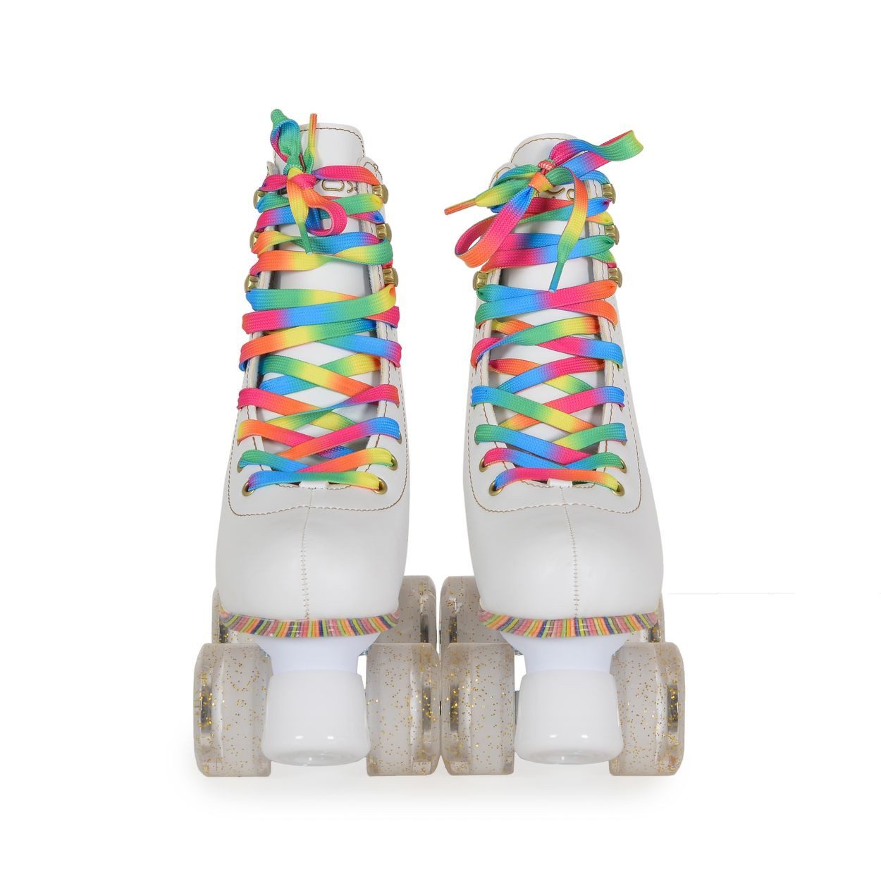 Byox Rollschuhe Rollschuhe Donna weiß, PU-Rollen mit Glitzer, ABEC-5 Lager, versch. Größen