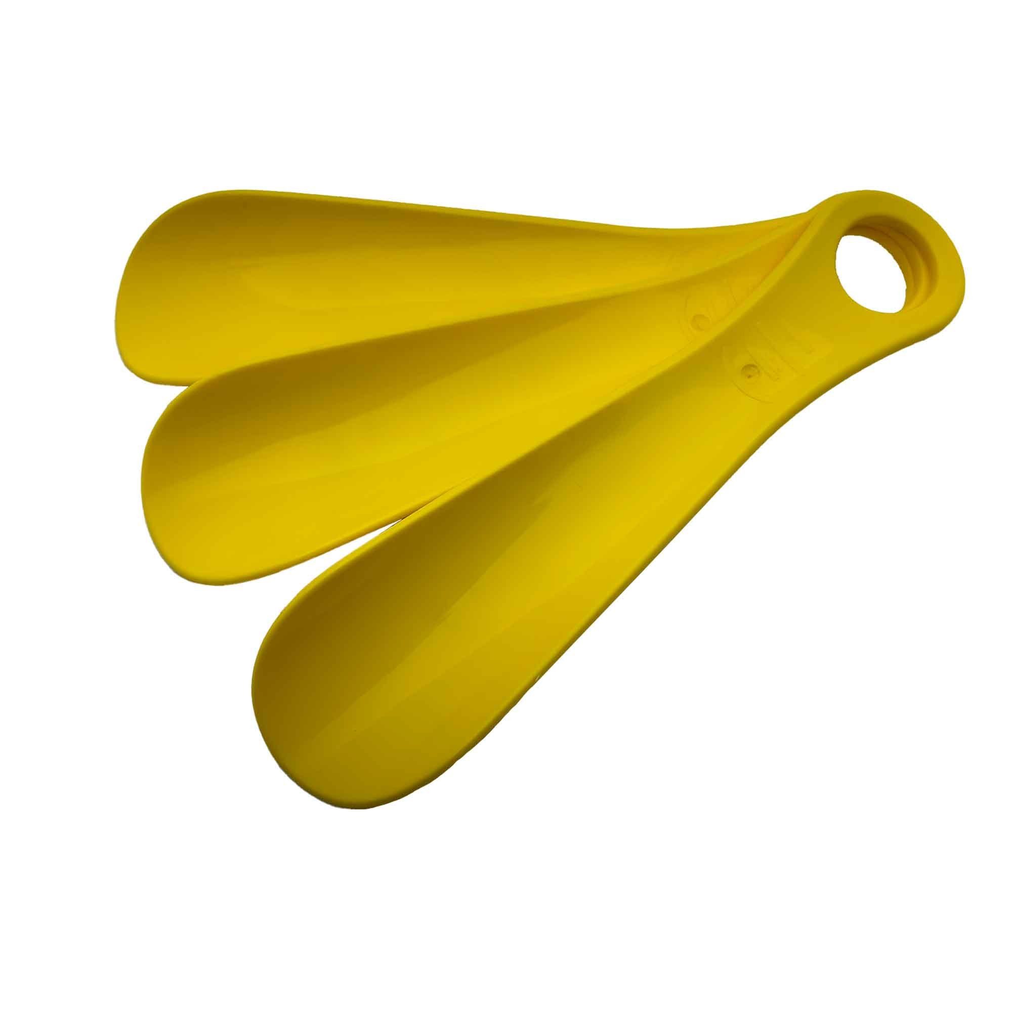 Schuhlöffel 3x Gelb, Set Schuhlöffel Schuhanzieher aus Kunststoff großer Lochung