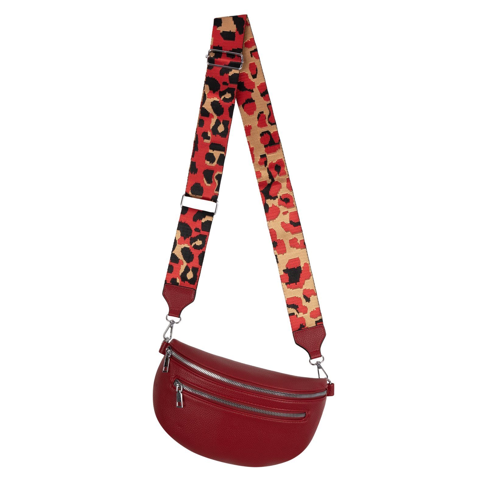 EAAKIE Gürteltasche Bauchtasche Umhängetasche Crossbody-Bag Kunstleder Italy-Design, als Schultertasche, CrossOver, Umhängetasche tragbar