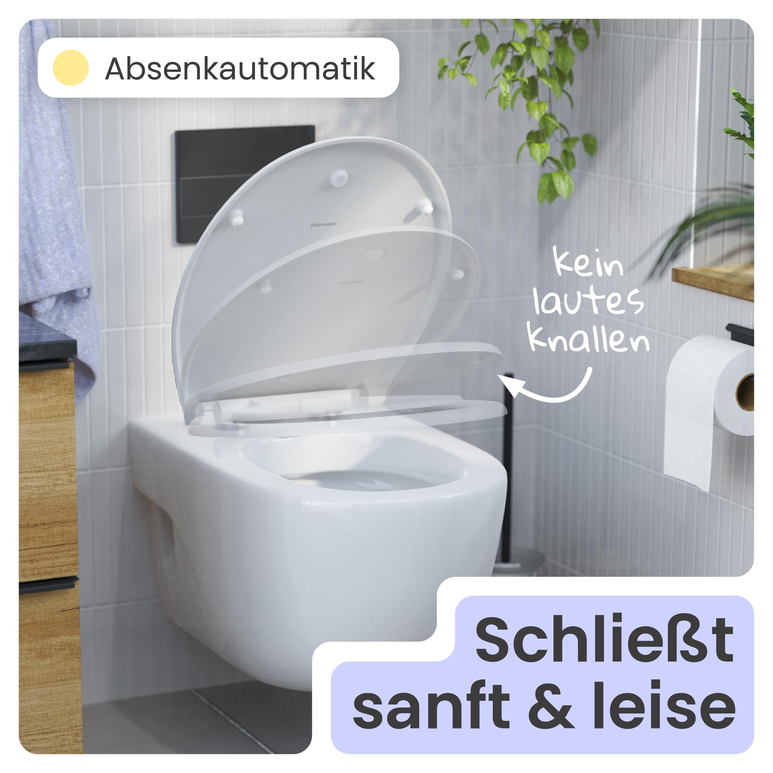 instmaier WC-Sitz instmaier Helma, Toilettendeckel mit Absenkautomatik, Absenkautomatik, zur Reinigung abnehmbar, Duroplast