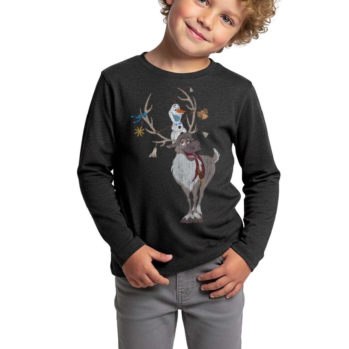 Spreadshirt T-Shirt Frozen Sven Und Olaf Kinder Premium Langarmshirt (1-tlg)
