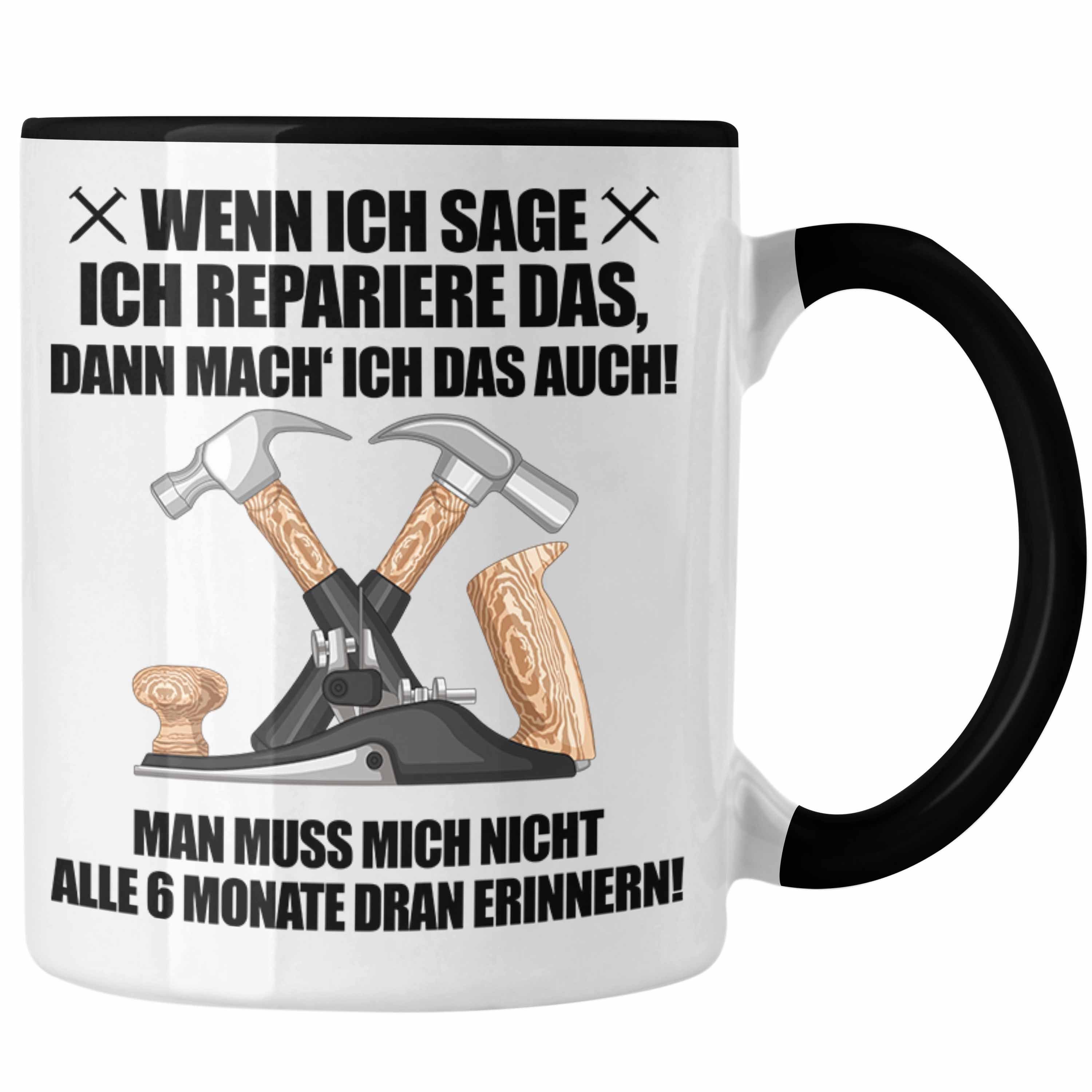 Trendation Tasse Trendation - Hausmeister Tasse Lustiges Geschenke Lustig Spruch Haustechniker Geschenkidee Sprüche Schwarz