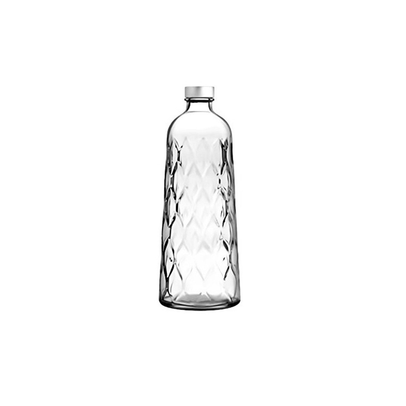 Pasabahce Karaffe Leafy Glasflasche 1,035 L mit Deckel - Karaffe für Wasser & Säfte, (1-tlg)