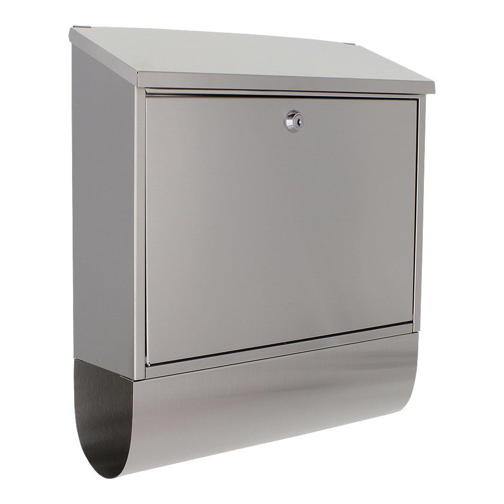 Profirst Wandbriefkasten Profirst Mail PM 330 Briefkasten Edelstahl, Integrierte Zeitungsrolle