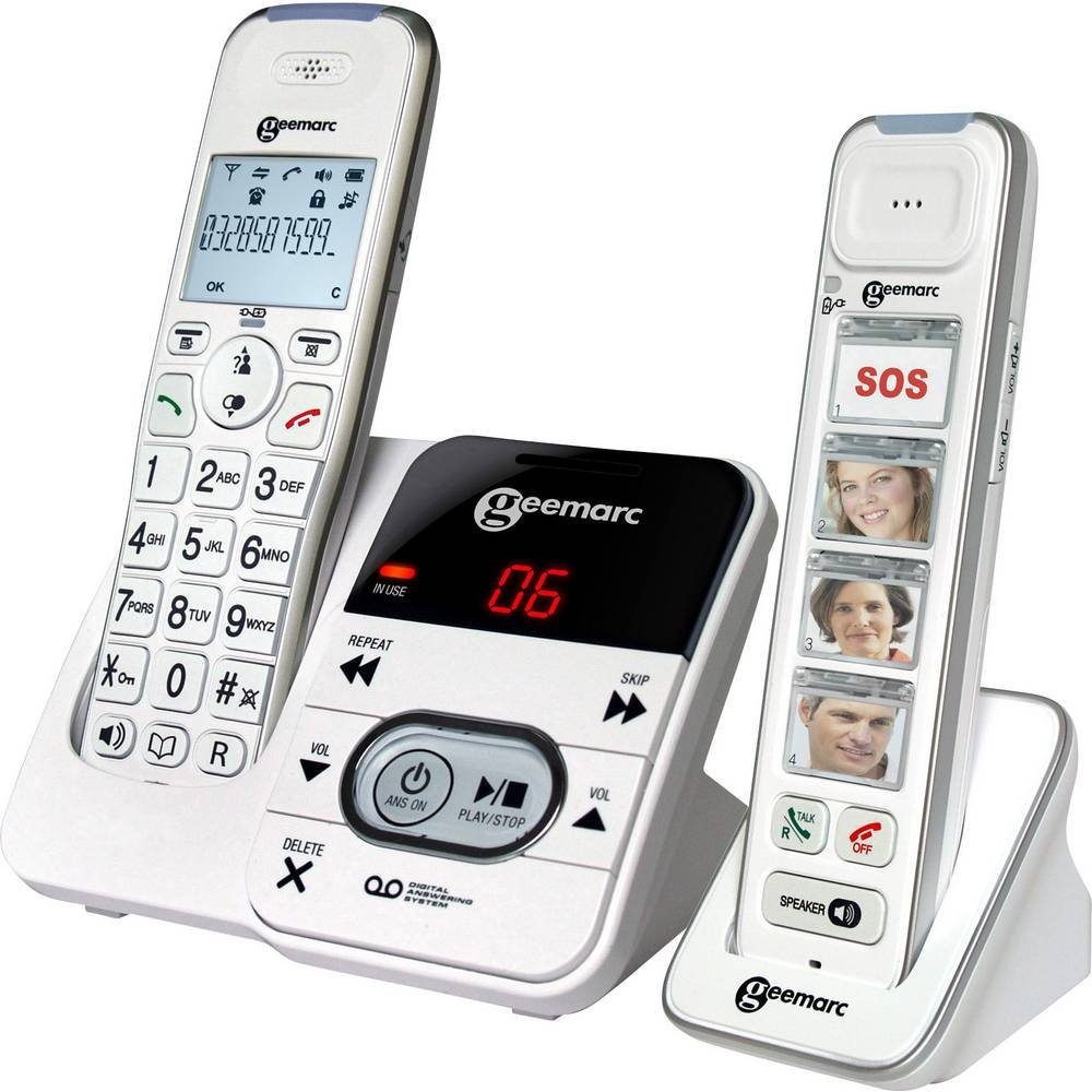 Geemarc schnurloses Seniorentelefon PACK Mobility 295 Seniorentelefon (Anrufbeantworter, Foto-Tasten)