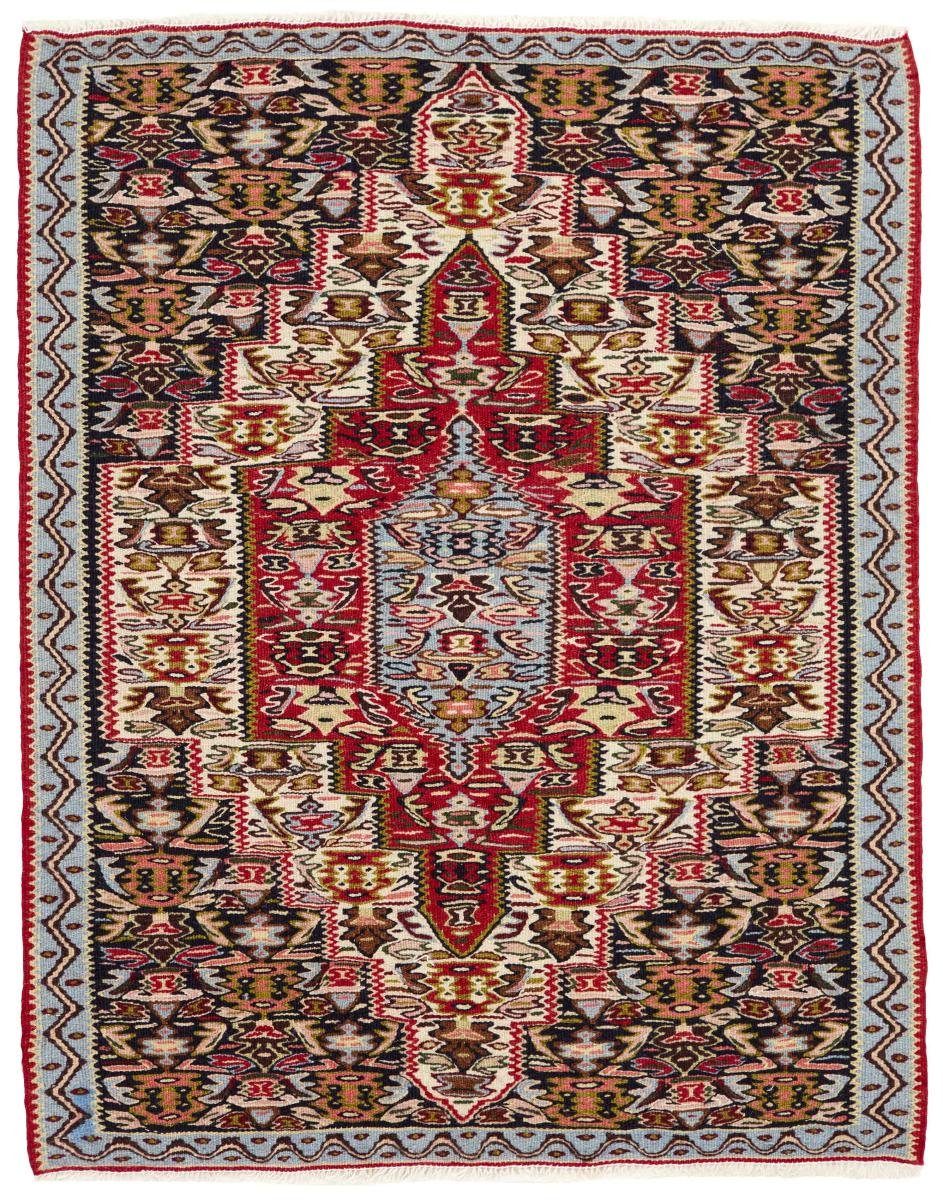 Orientteppich Kelim Fars Senneh 82x103 Handgeknüpfter Orientteppich / Perserteppich, Nain Trading, rechteckig, Höhe: 4 mm