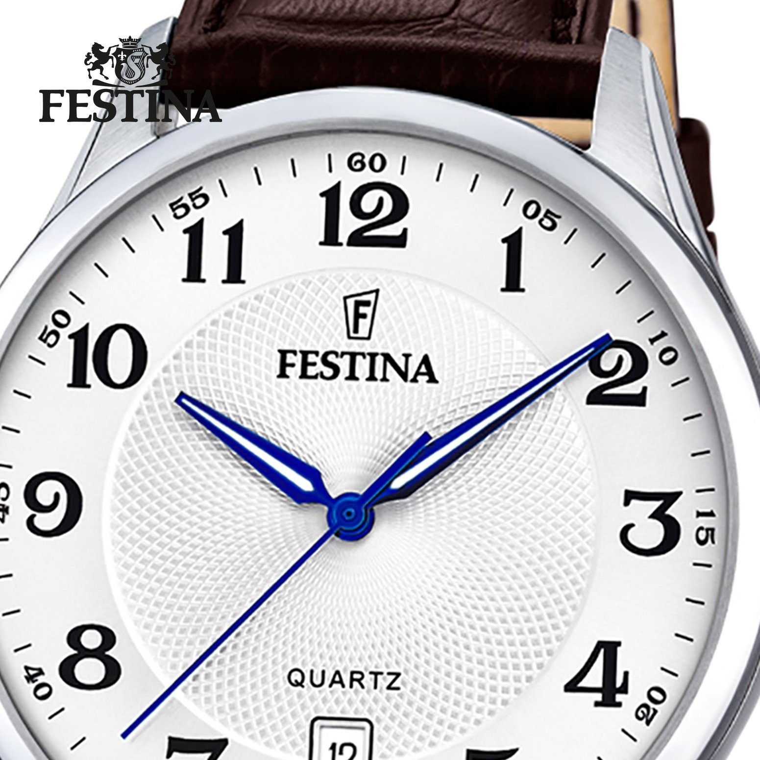 Festina Quarzuhr Festina Herren Uhr F20426/1 Leder, (Analoguhr), Herren Armbanduhr rund, Lederarmband dunkelbraun