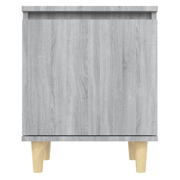 furnicato Nachttisch mit Massivholz-Beinen Grau Sonoma 40x30x50 cm