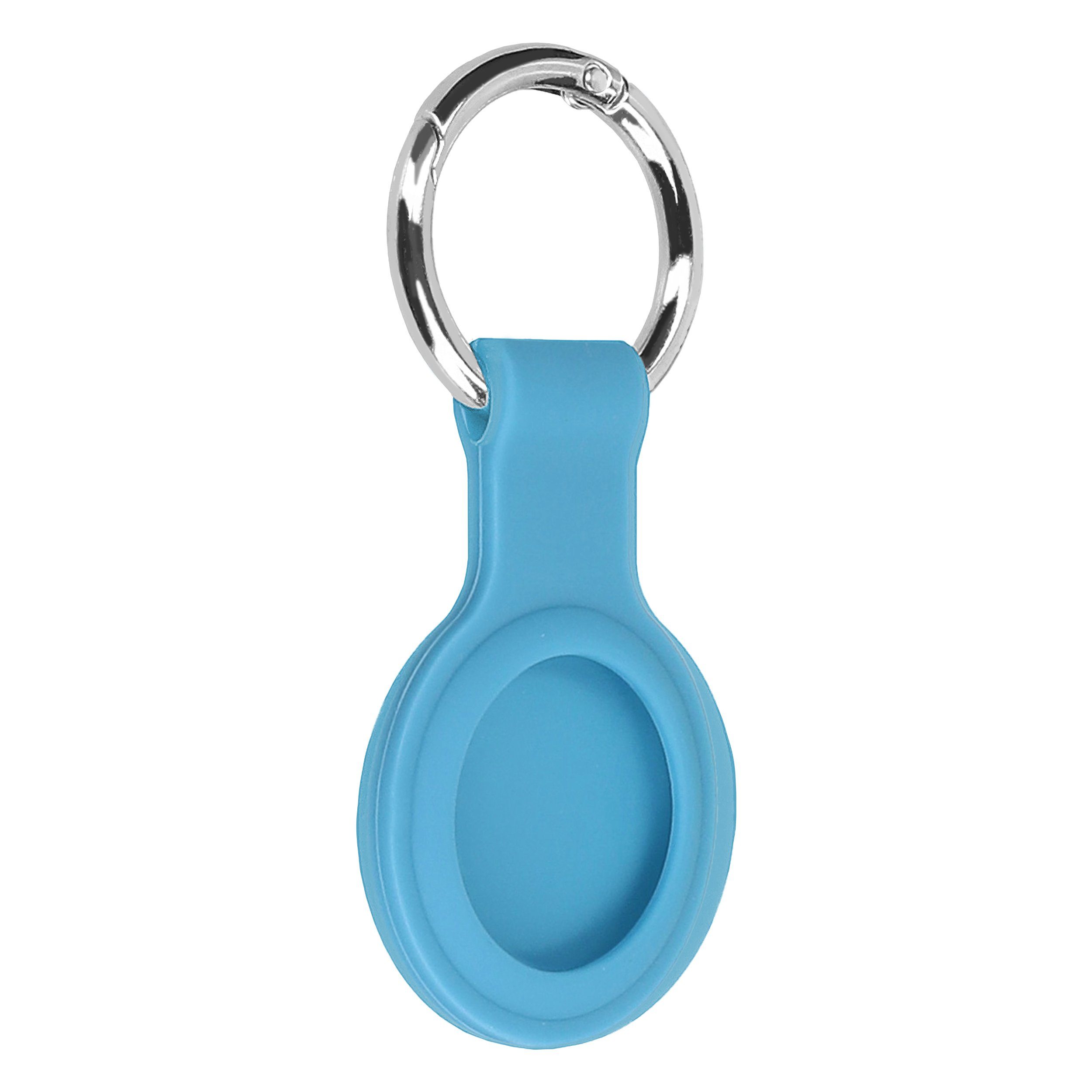 Cradys Schlüsselanhänger Schlüsselanhänger für AirTag aus Silikon blau