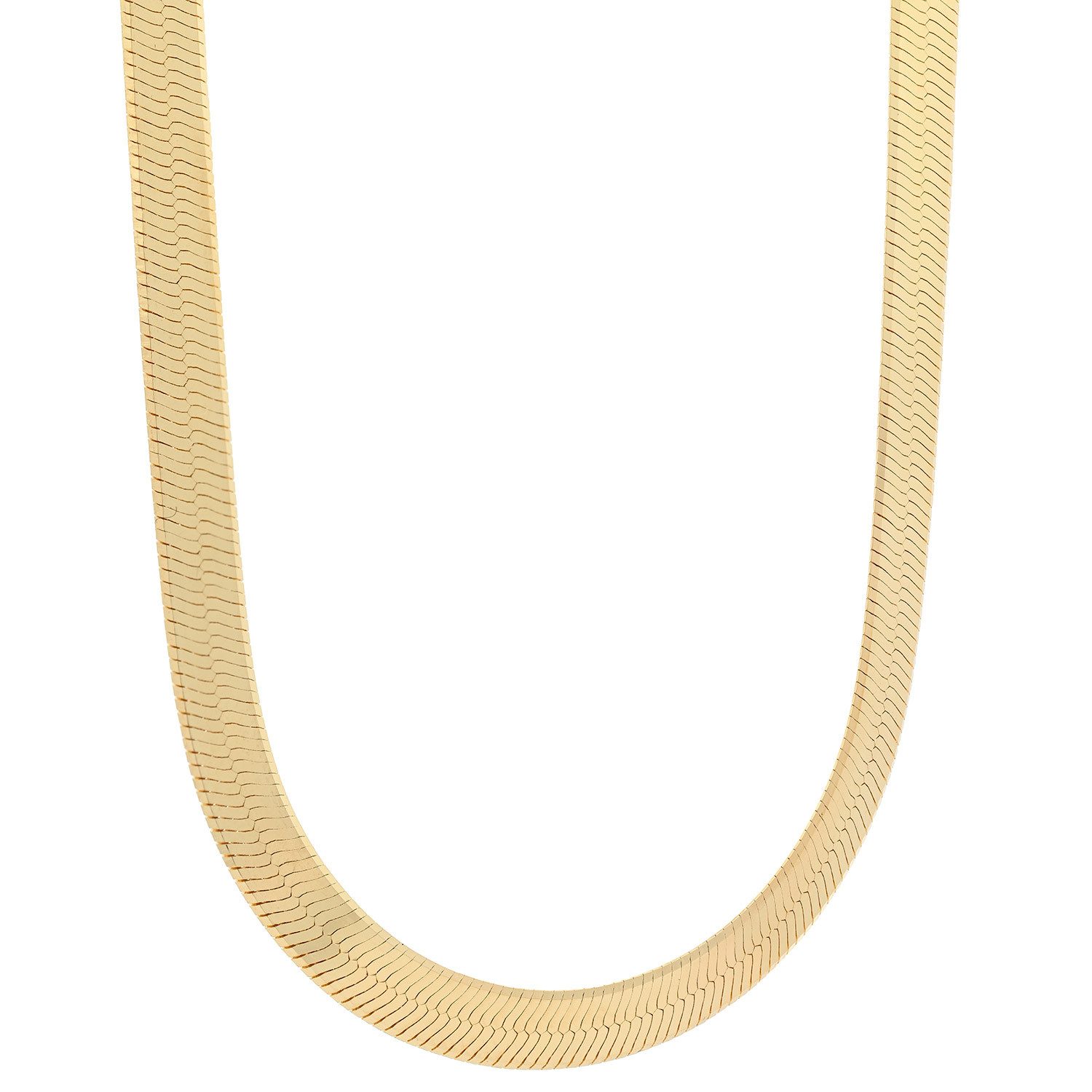 HOPLO Silberkette Silberkette Halskette Herringbonekette 5,5mm 40cm 925 Silber vergoldet, Made in Germany