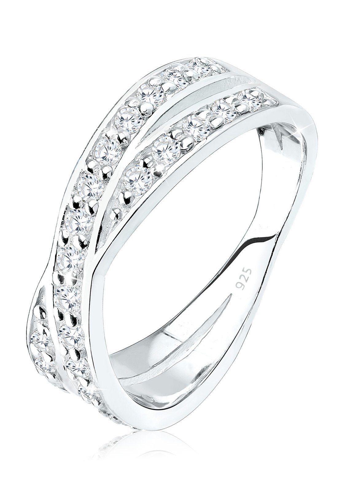 Elli Fingerring X Wickelring Zirkonia 925 günstig online kaufen